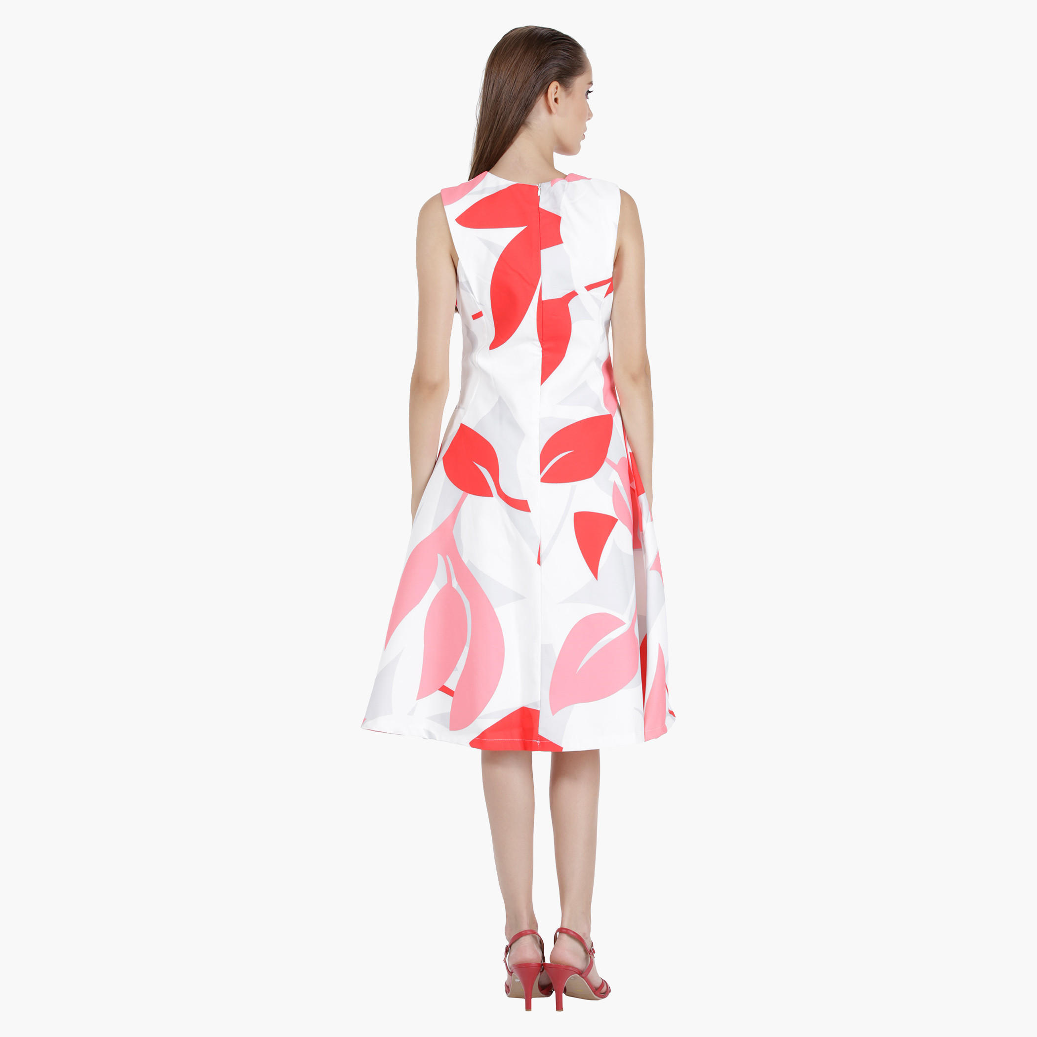 Abstract Print Skater Dress in Regular Fit-women-clothing-dresses-image-3