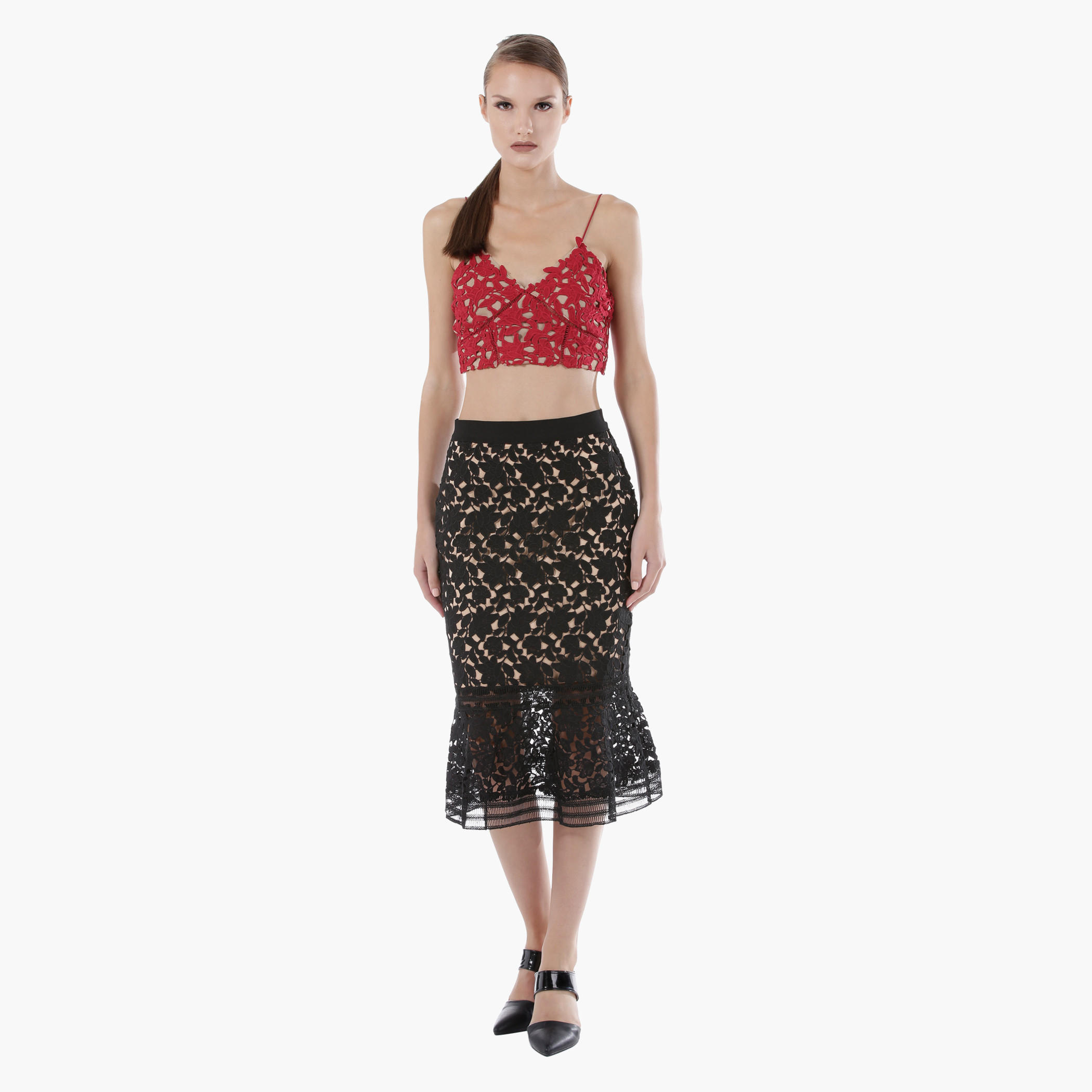 Lace Skirt with Nude Base in Straight Fit-women-clothing-bottoms-skirts-image-5