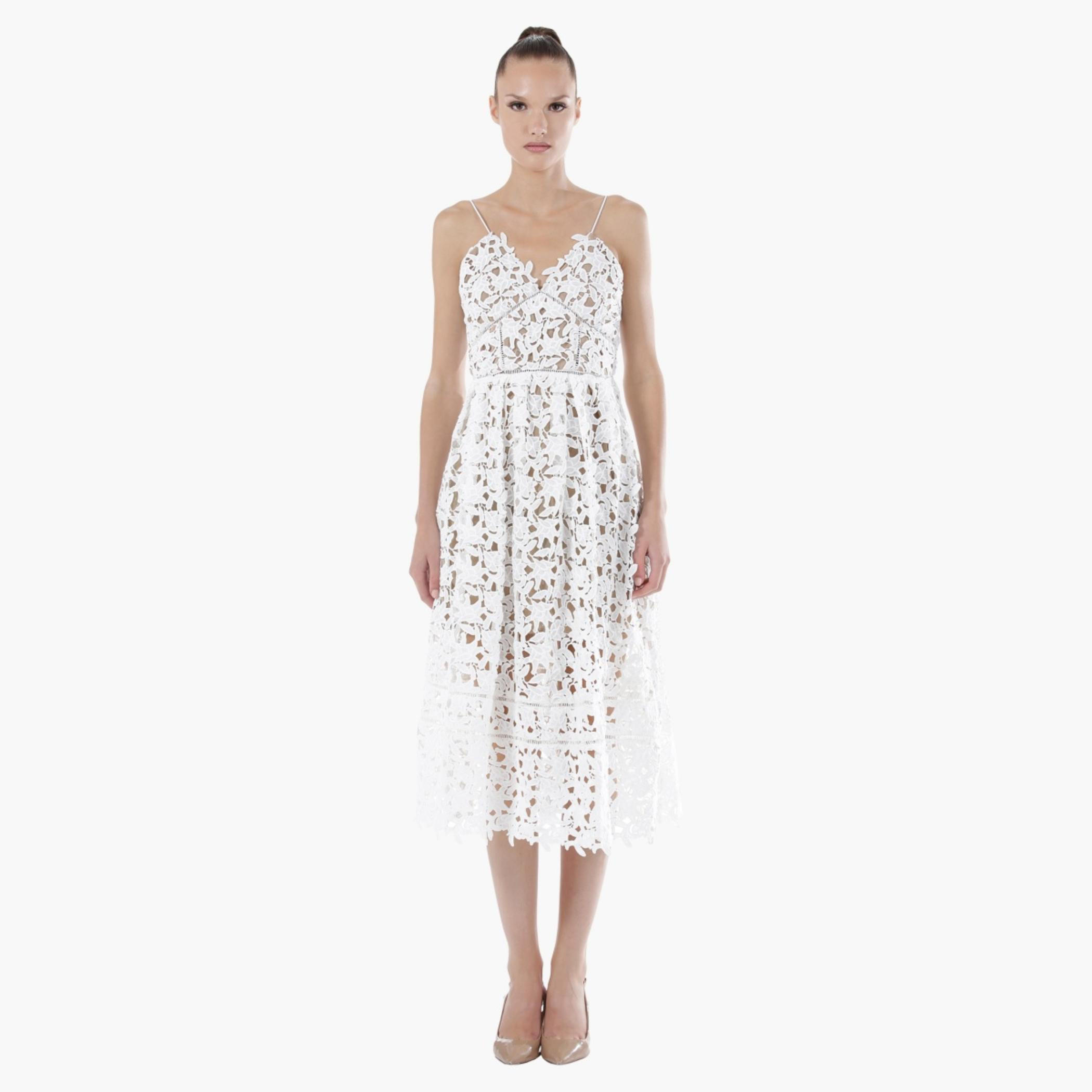 Long Chunky Lace Dress with Nude Base in Regular Fit-women-clothing-dresses-image-1