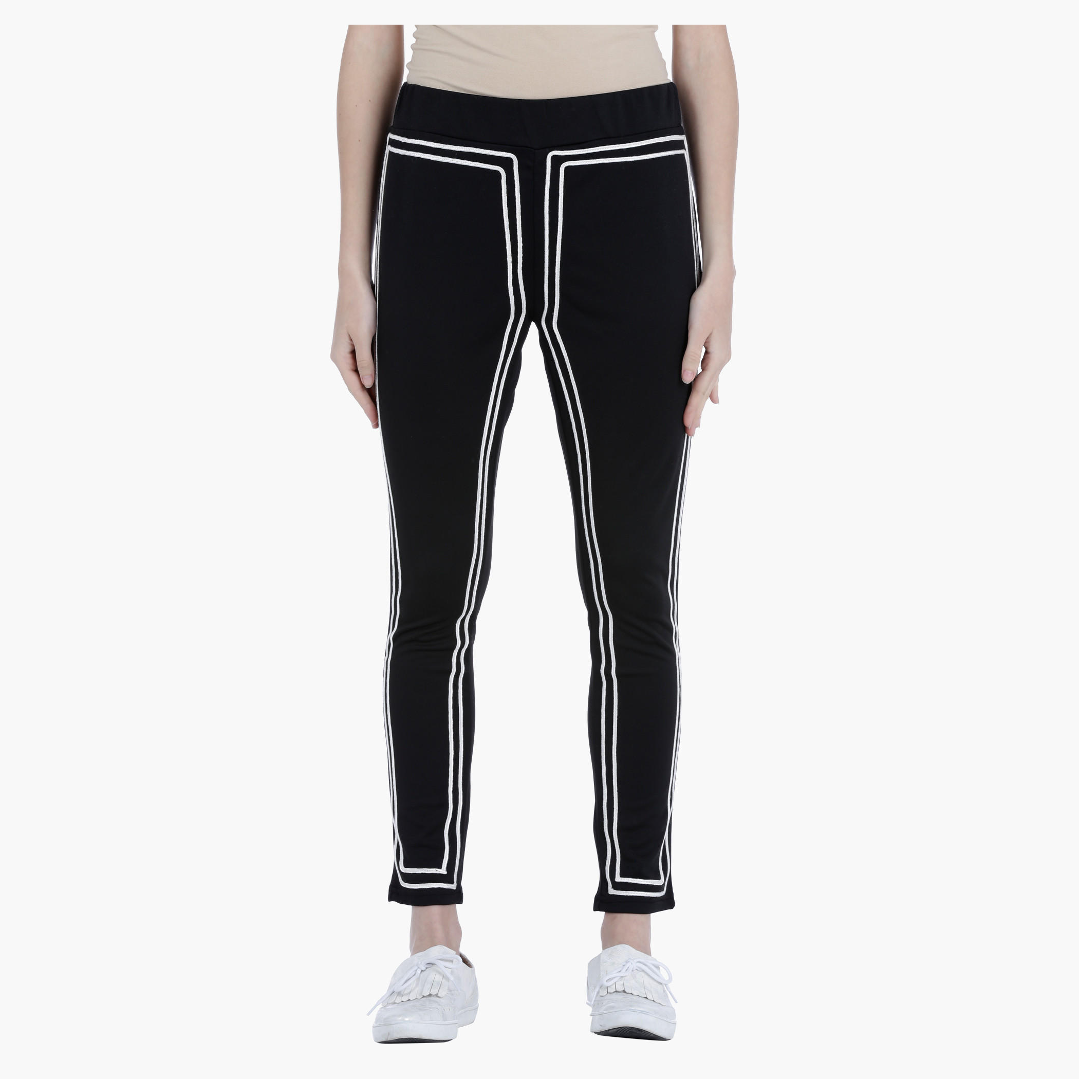 Contrast-Detailed Leggings in Regular Fit-women-clothing-bottoms-leggings-image-1