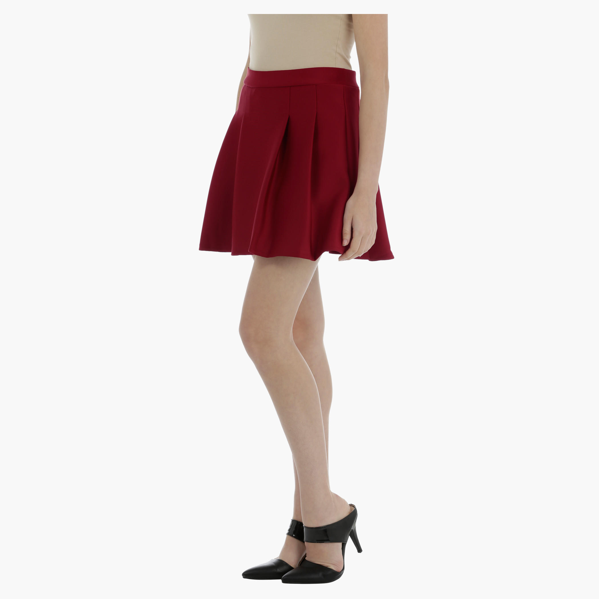 Pleated Mini Skater Skirt-women-clothing-bottoms-skirts-image-3