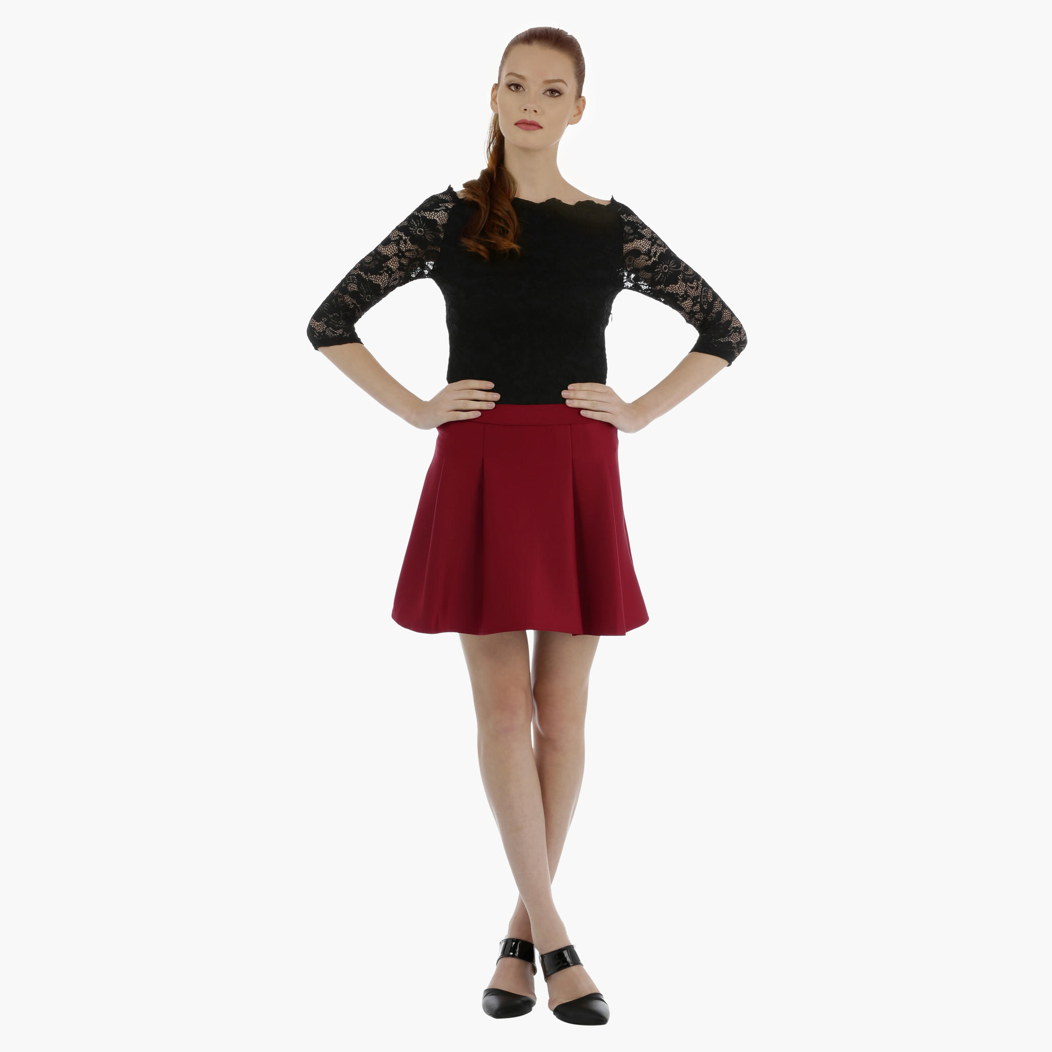 Pleated Mini Skater Skirt-women-clothing-bottoms-skirts-image-5