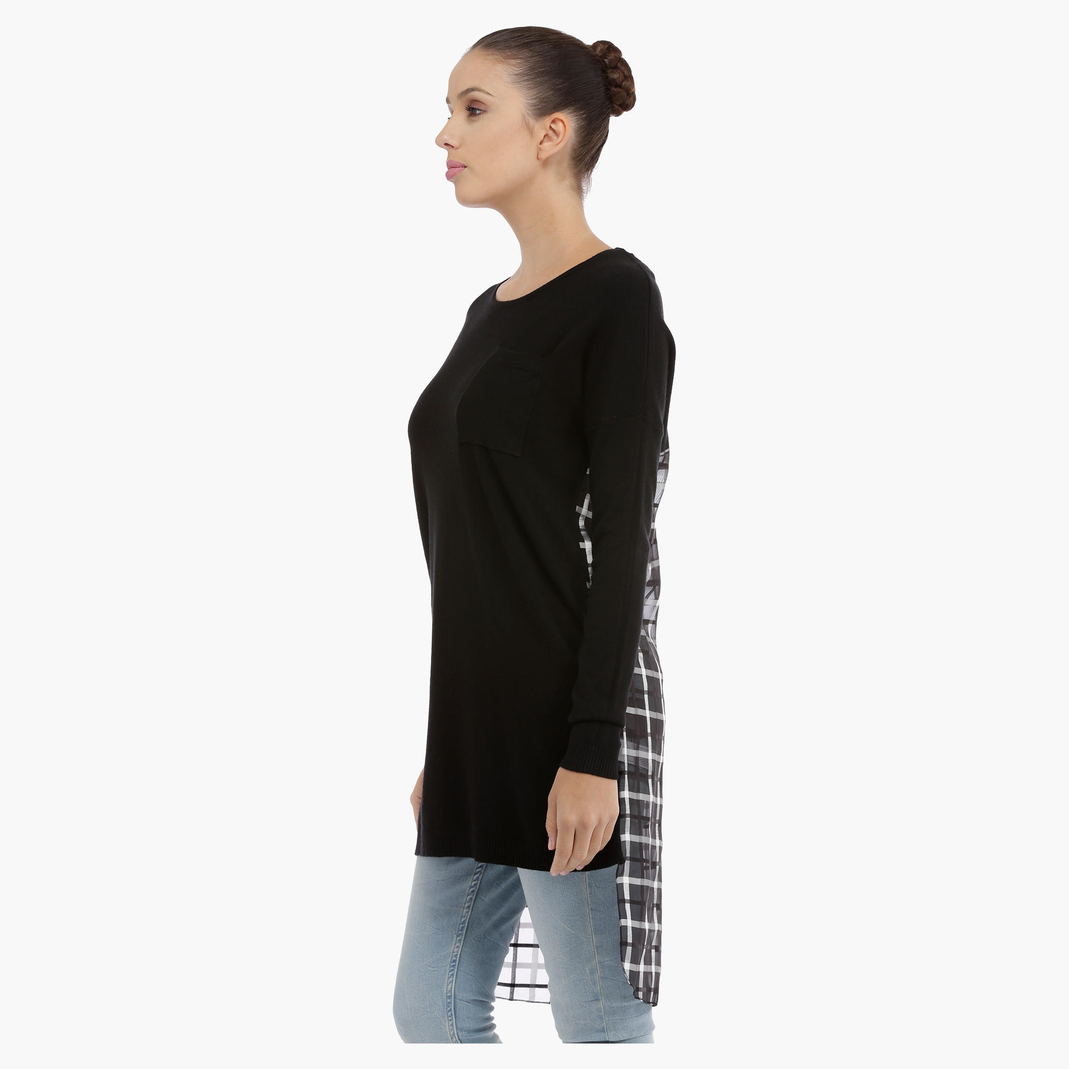 Long Sleeves Tunic with High Low Hem-women-clothing-shirtsandblouses-blouses-image-3