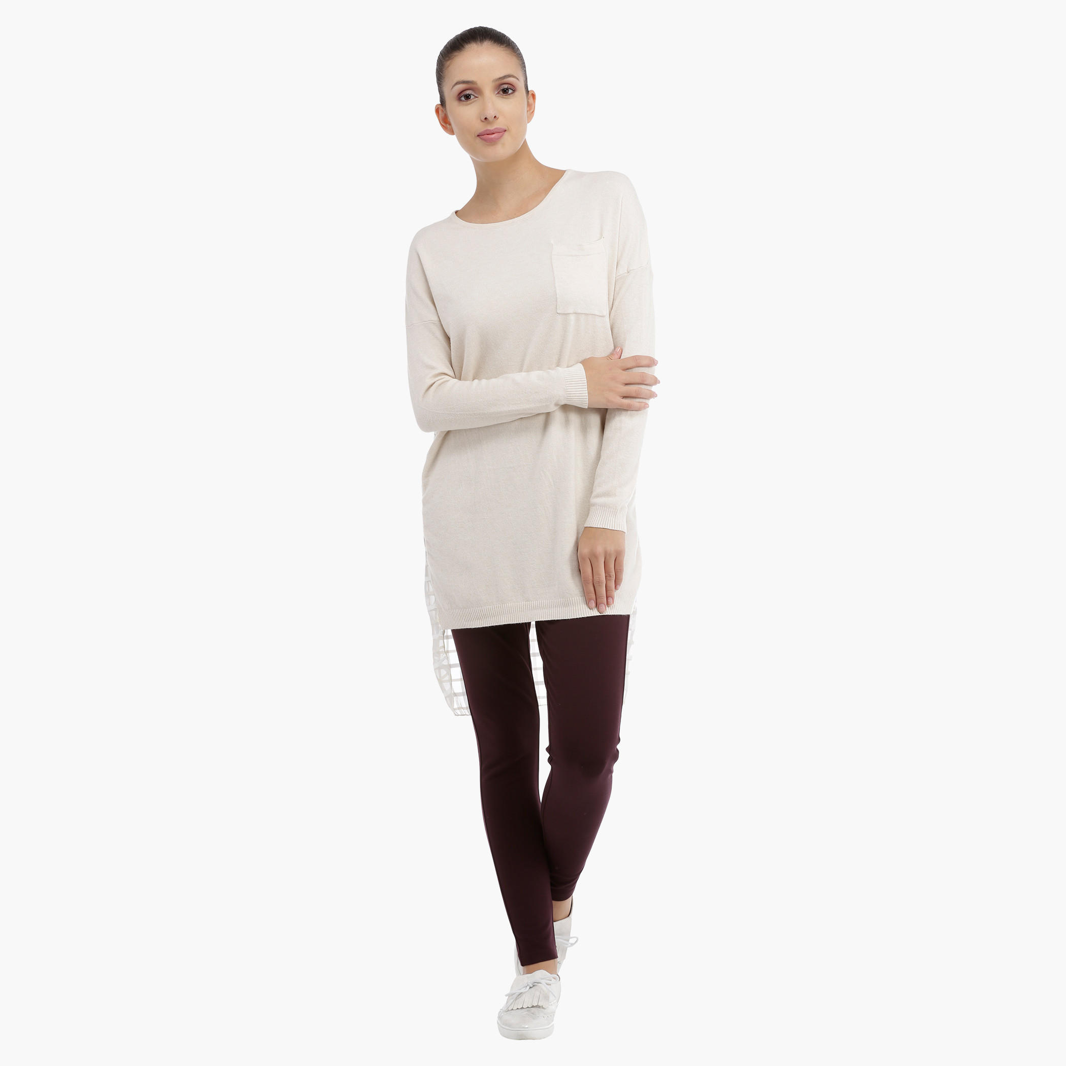 Long Sleeves Top with High Low Hem-women-clothing-shirtsandblouses-blouses-image-1