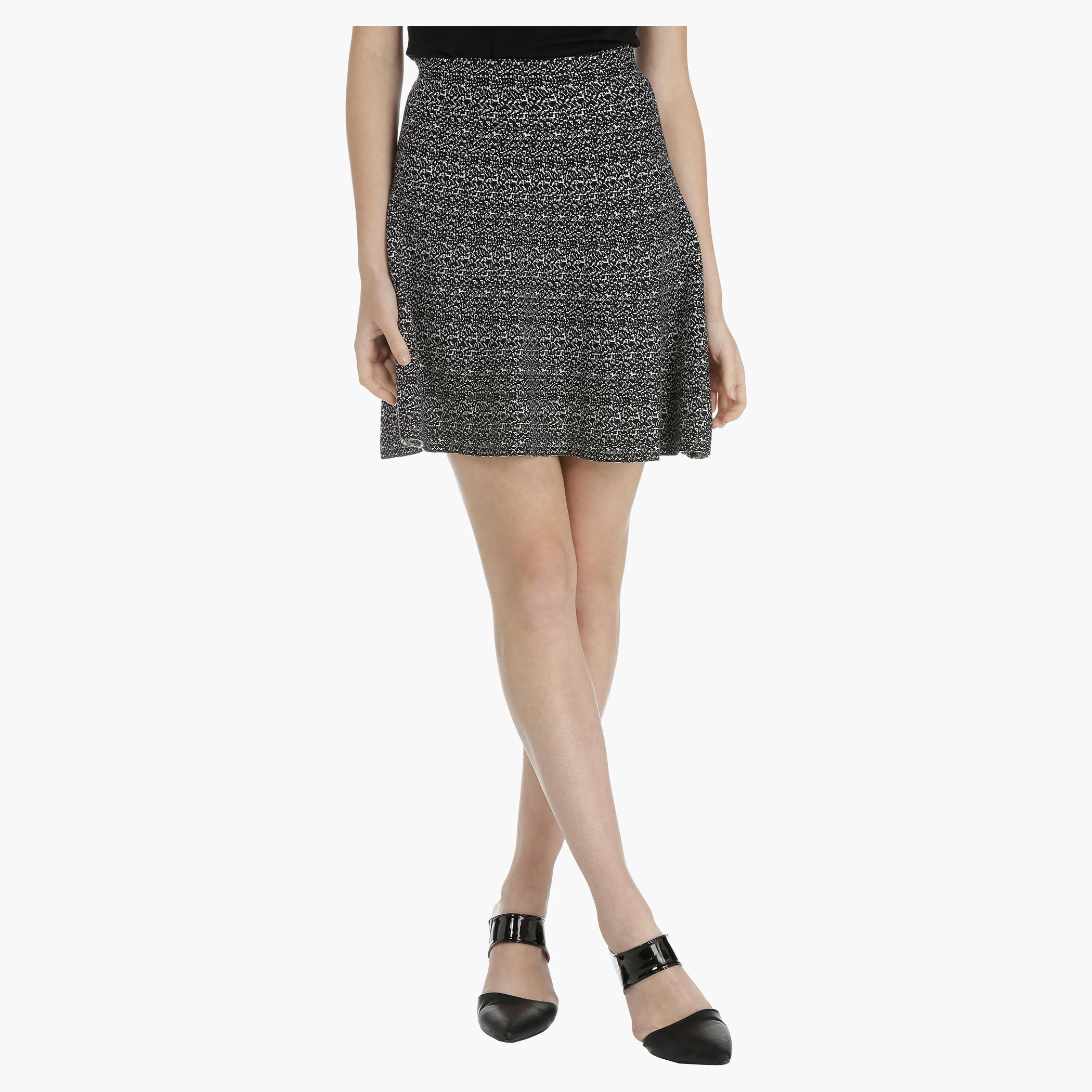 Printed Skirt with elasticised waistband-women-clothing-bottoms-skirts-image-1