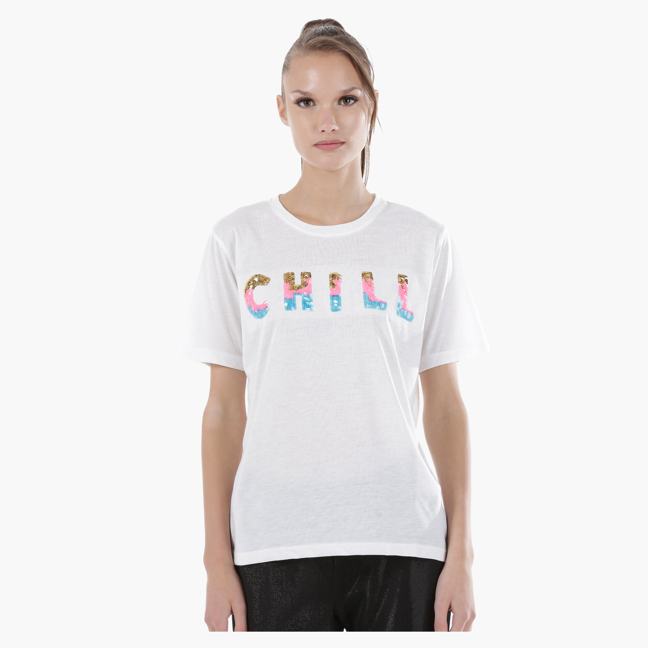 Embellished Top with Short Sleeves-women-clothing-tshirts-image-1