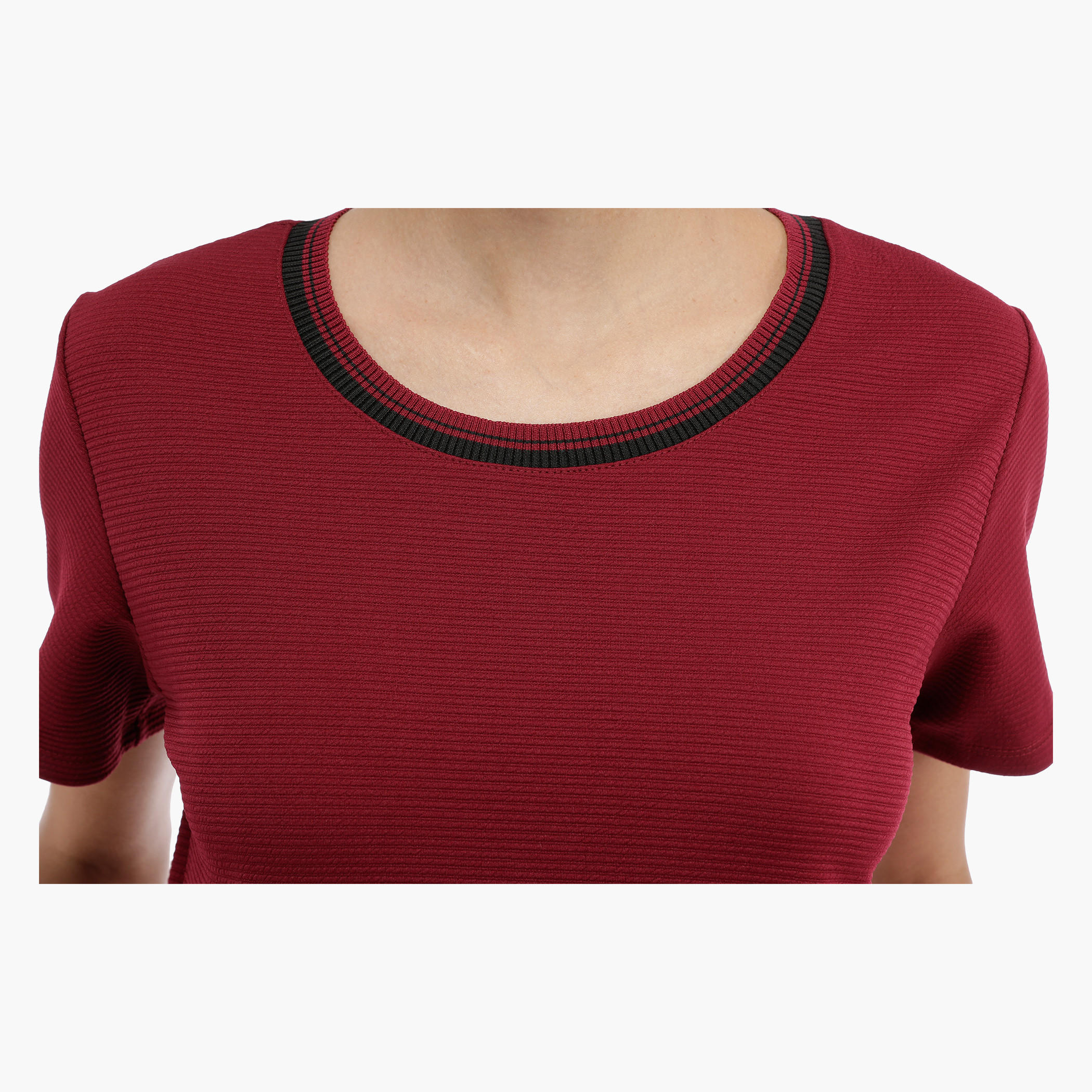 Ribbed Short Sleeves Top-women-clothing-tshirts-image-2