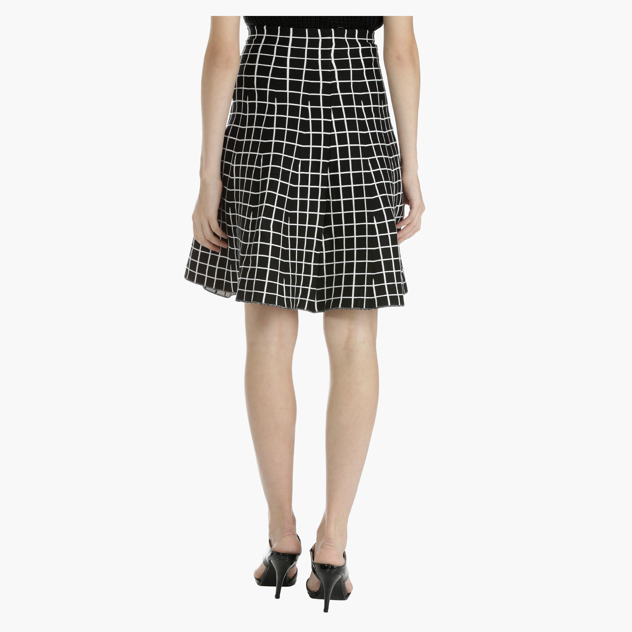Chequered Midi Skirt-women-clothing-bottoms-skirts-image-2