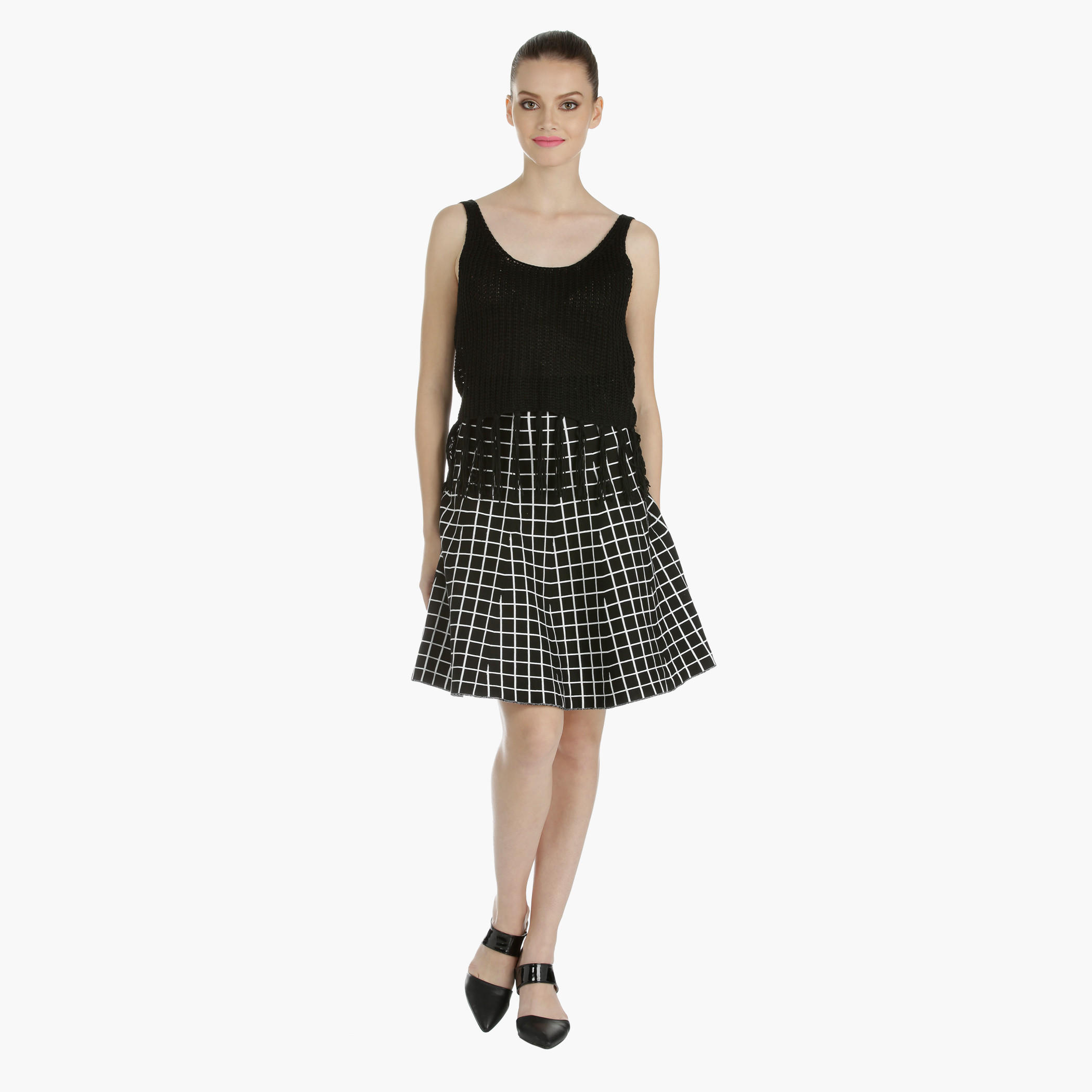 Chequered Midi Skirt-women-clothing-bottoms-skirts-image-5