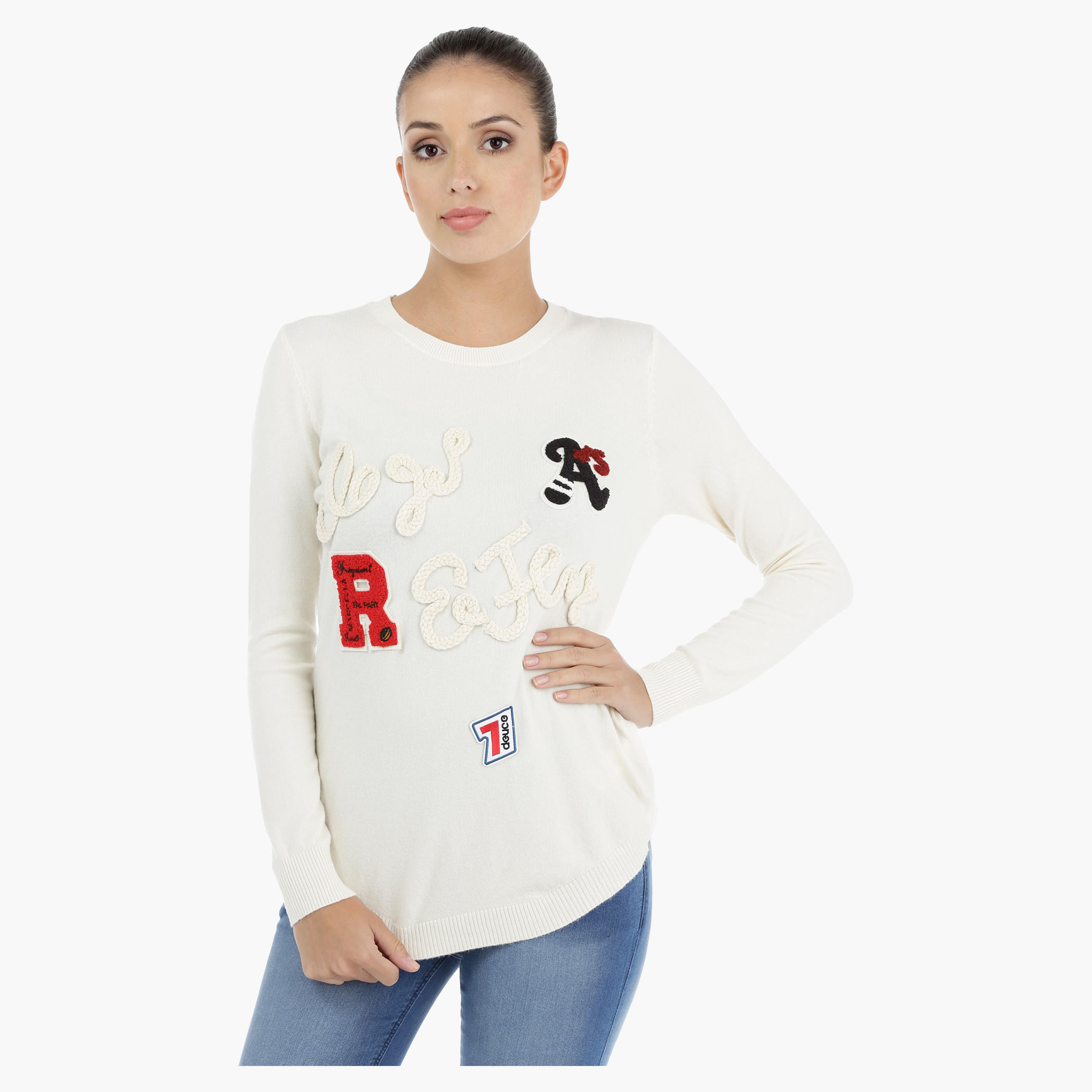 Sweater with Long Sleeves and Appliques-women-winterwear-hoodiesandsweatshirts-sweatshirts-image-5