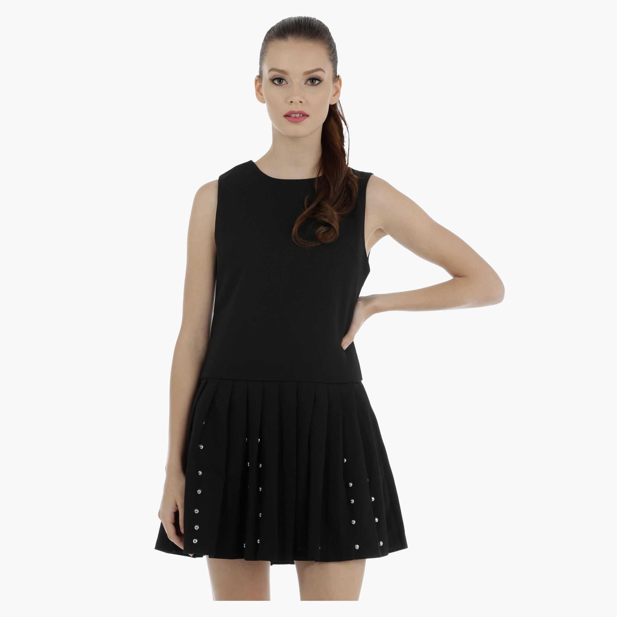 Sleeveless Dress with pleats-women-clothing-dresses-image-1