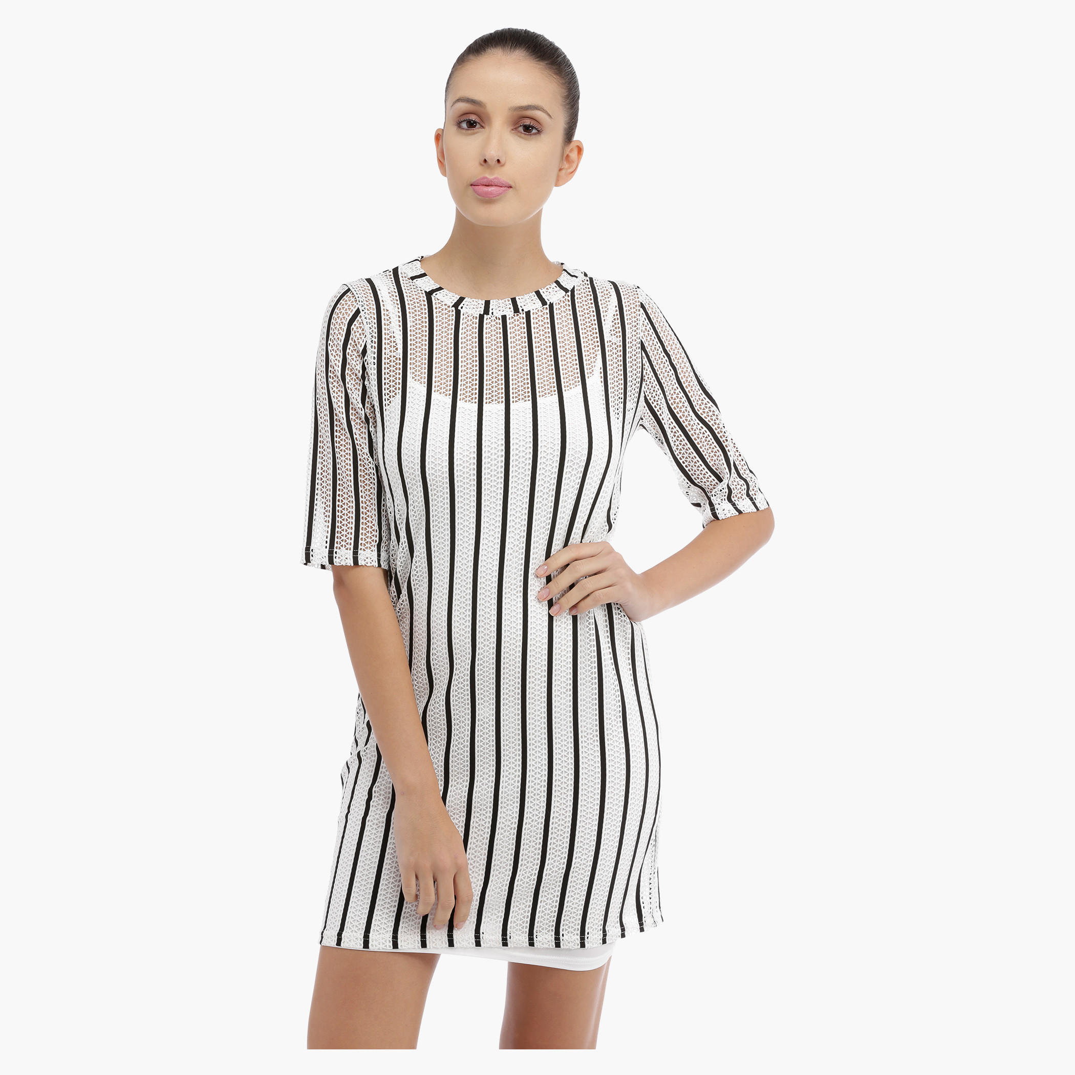 Striped Lace Dress-women-clothing-dresses-image-1