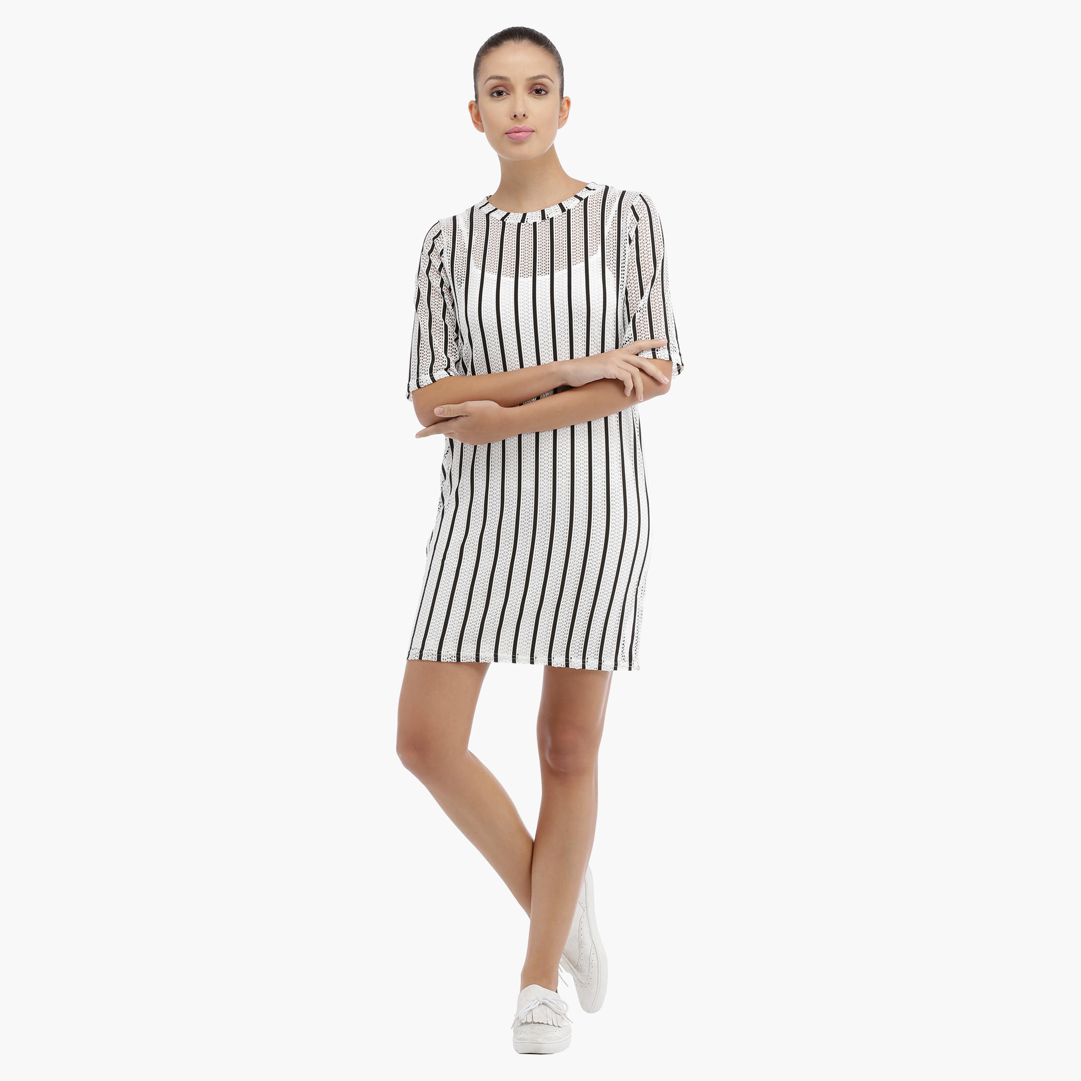 Striped Lace Dress-women-clothing-dresses-image-5