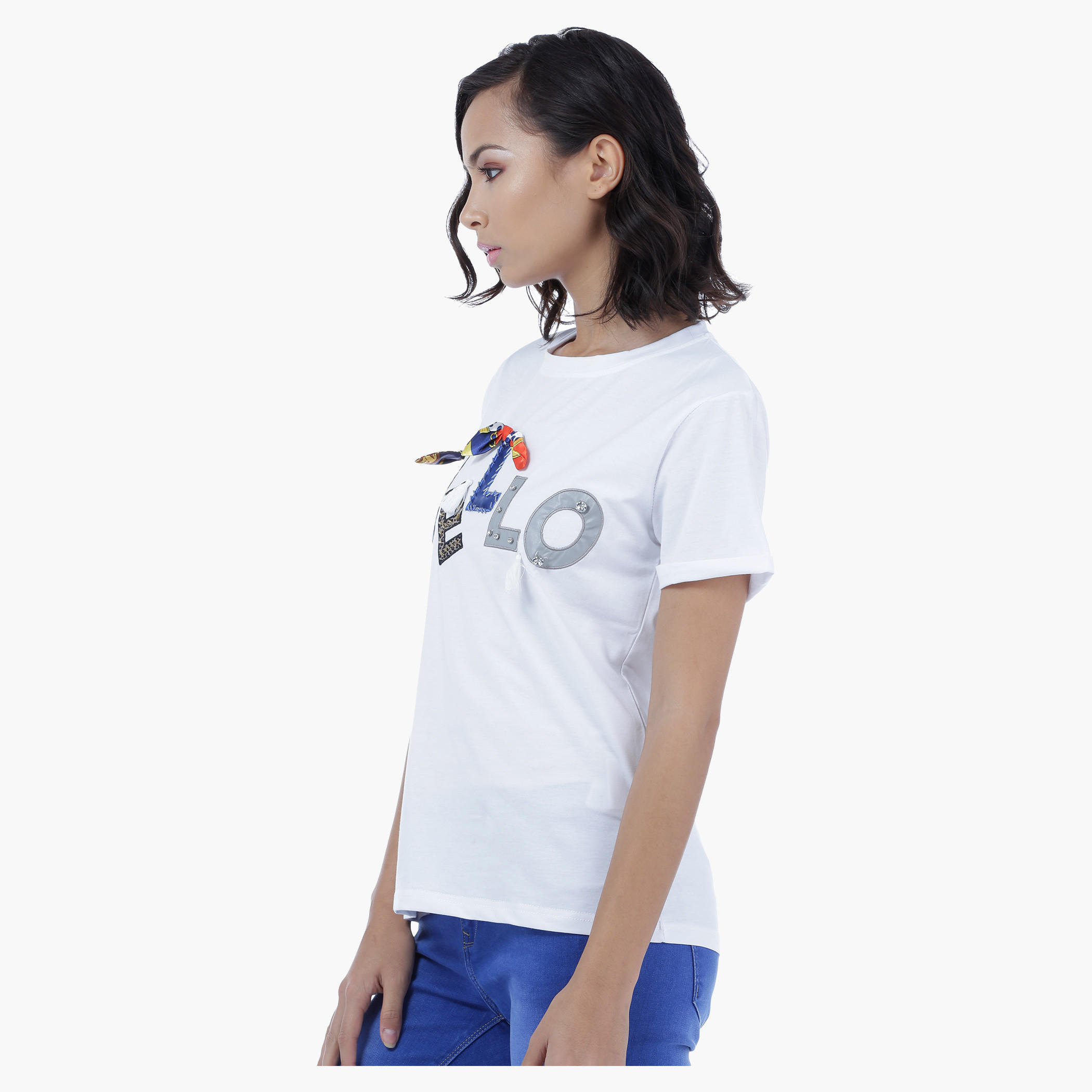 Embroidered T-Shirt with Long Sleeves-women-clothing-tshirts-image-1