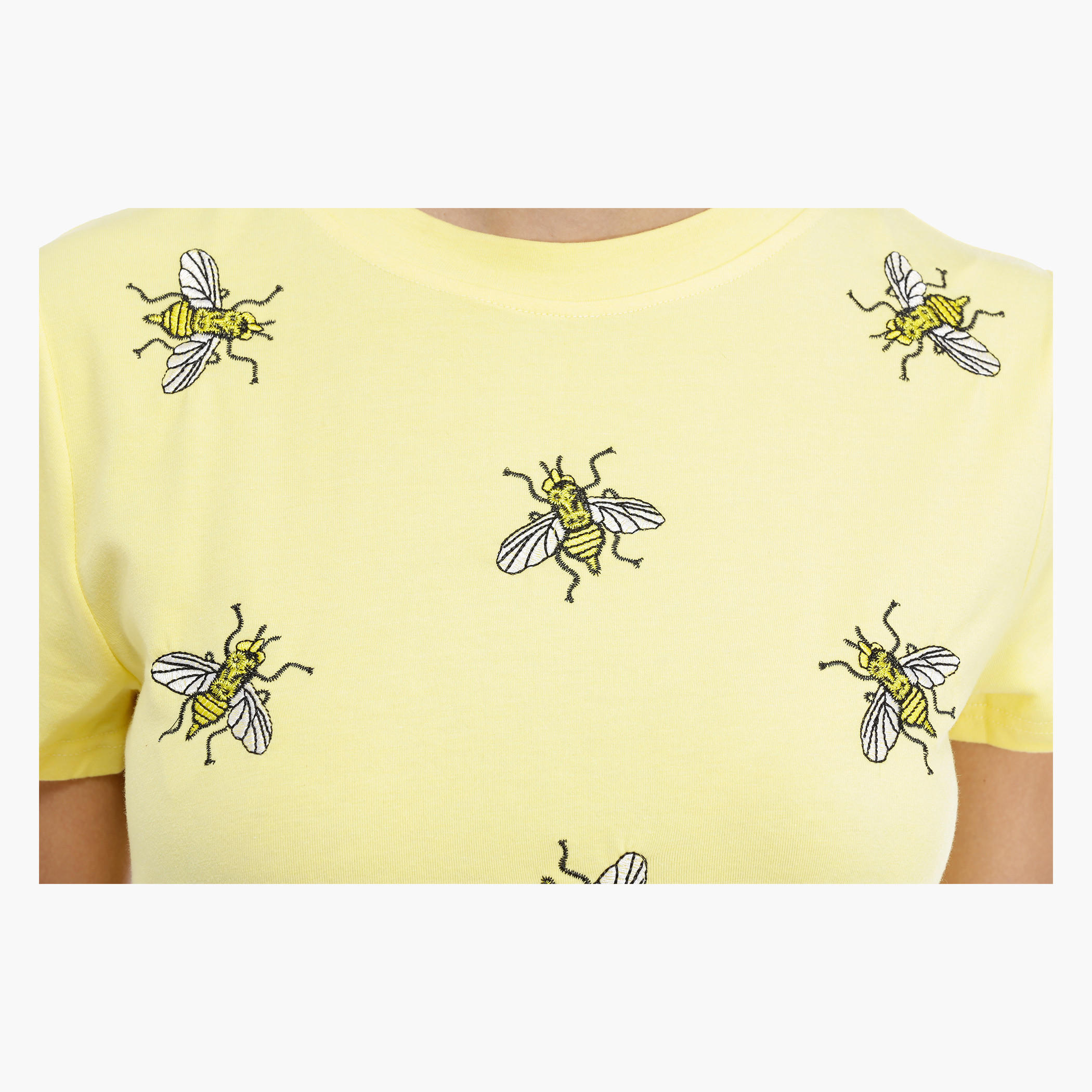 Embroidered T-shirt with Short Sleeves-women-clothing-tshirts-image-2