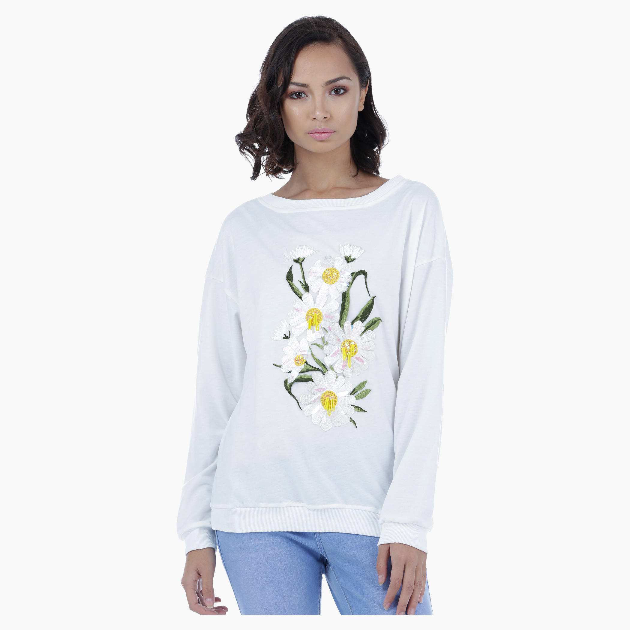 Long Sleeves Embroidered Sweater-women-winterwear-hoodiesandsweatshirts-sweatshirts-image-1