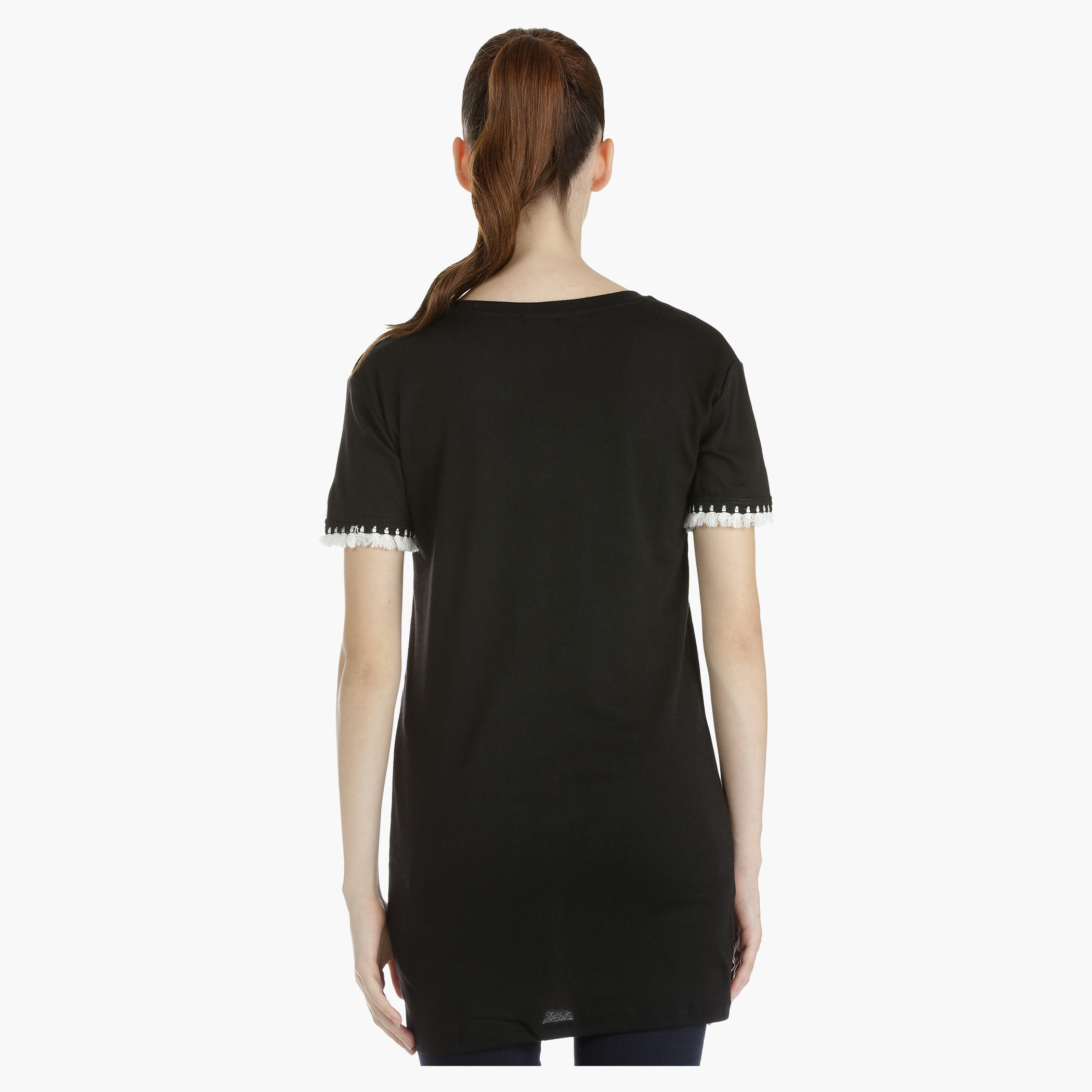 Embroidered T-shirt with Tassel Detail-women-clothing-shirtsandblouses-blouses-image-2