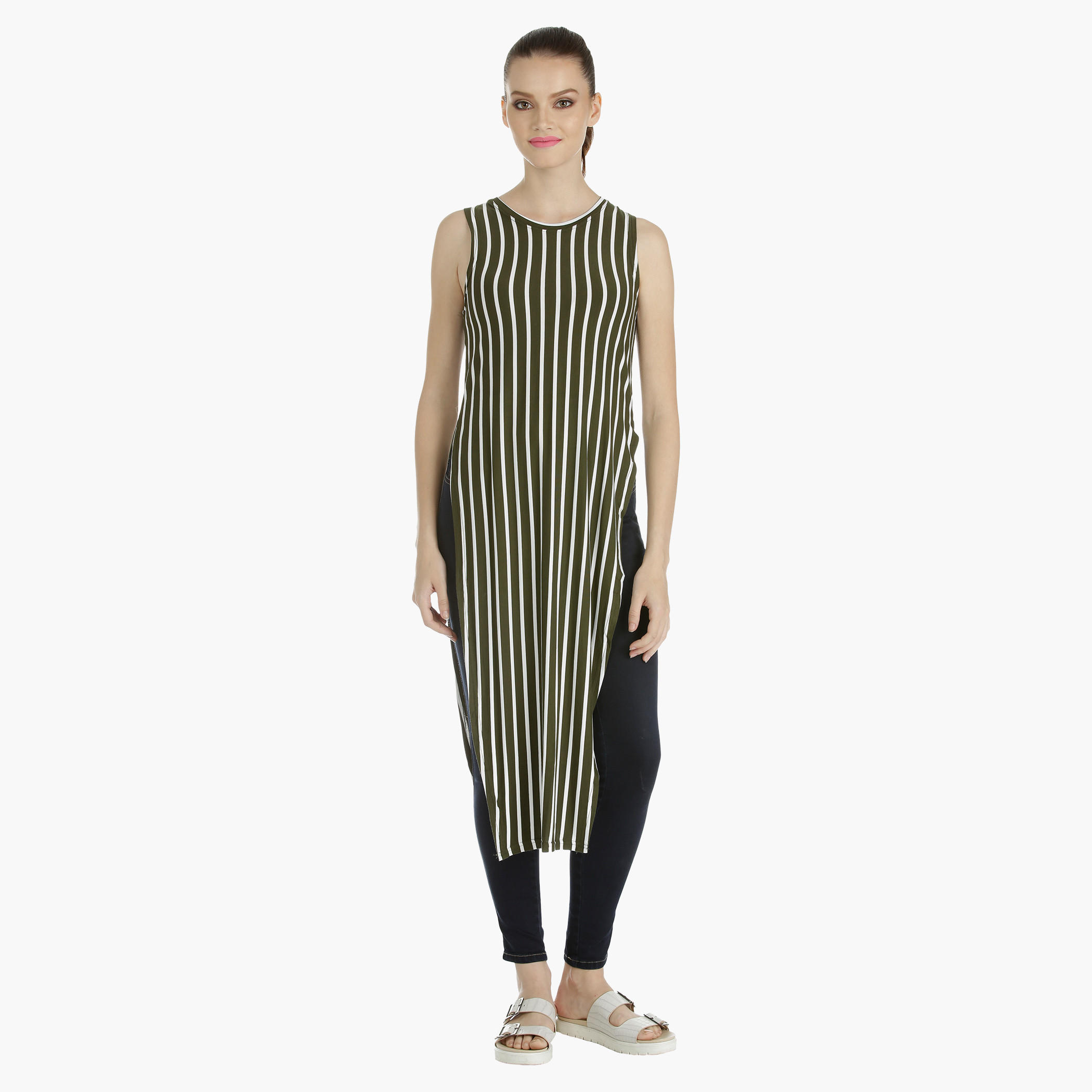 Longline Sleeveless Tunic with Vertical Stripes-women-clothing-shirtsandblouses-blouses-image-1