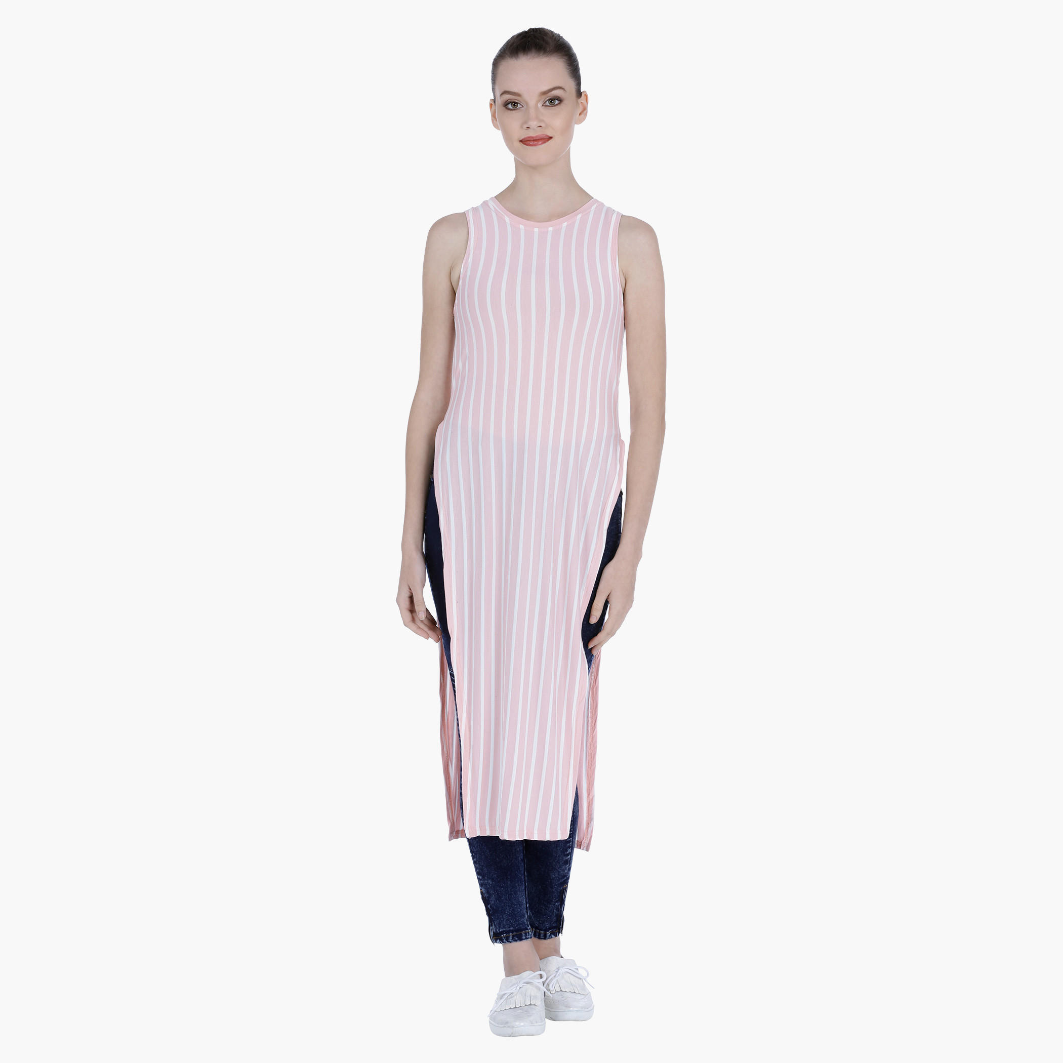 Striped Sleeveless Tunic with Side Slits-women-clothing-shirtsandblouses-blouses-image-5