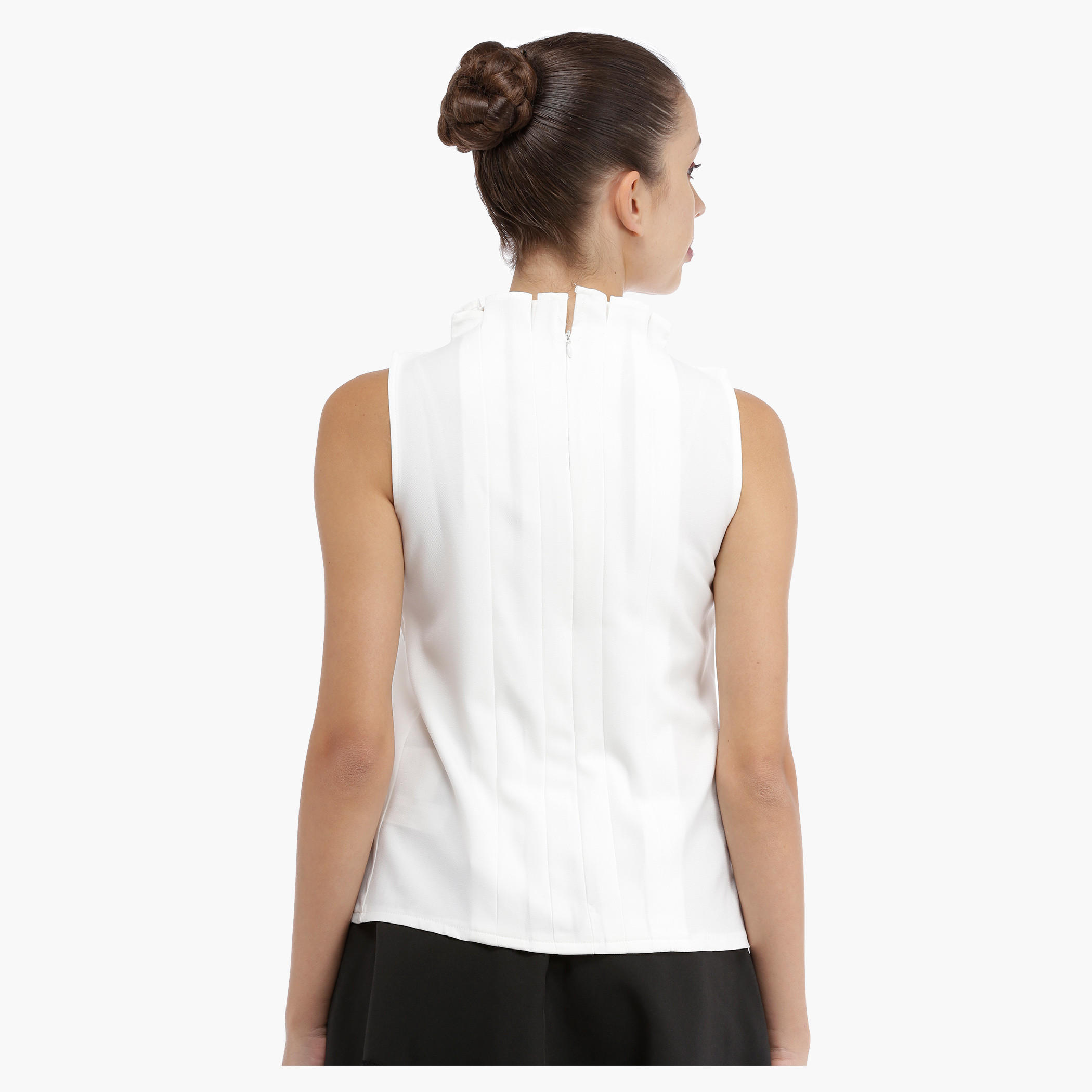 Sleeveless Pleated Top with Back Zip-women-clothing-shirtsandblouses-blouses-image-2