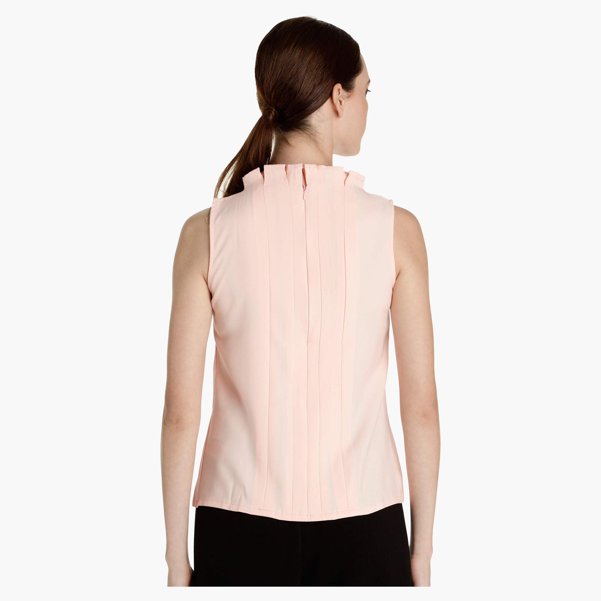 Sleeveless Pleated Top with Back Zip-women-clothing-shirtsandblouses-blouses-image-2