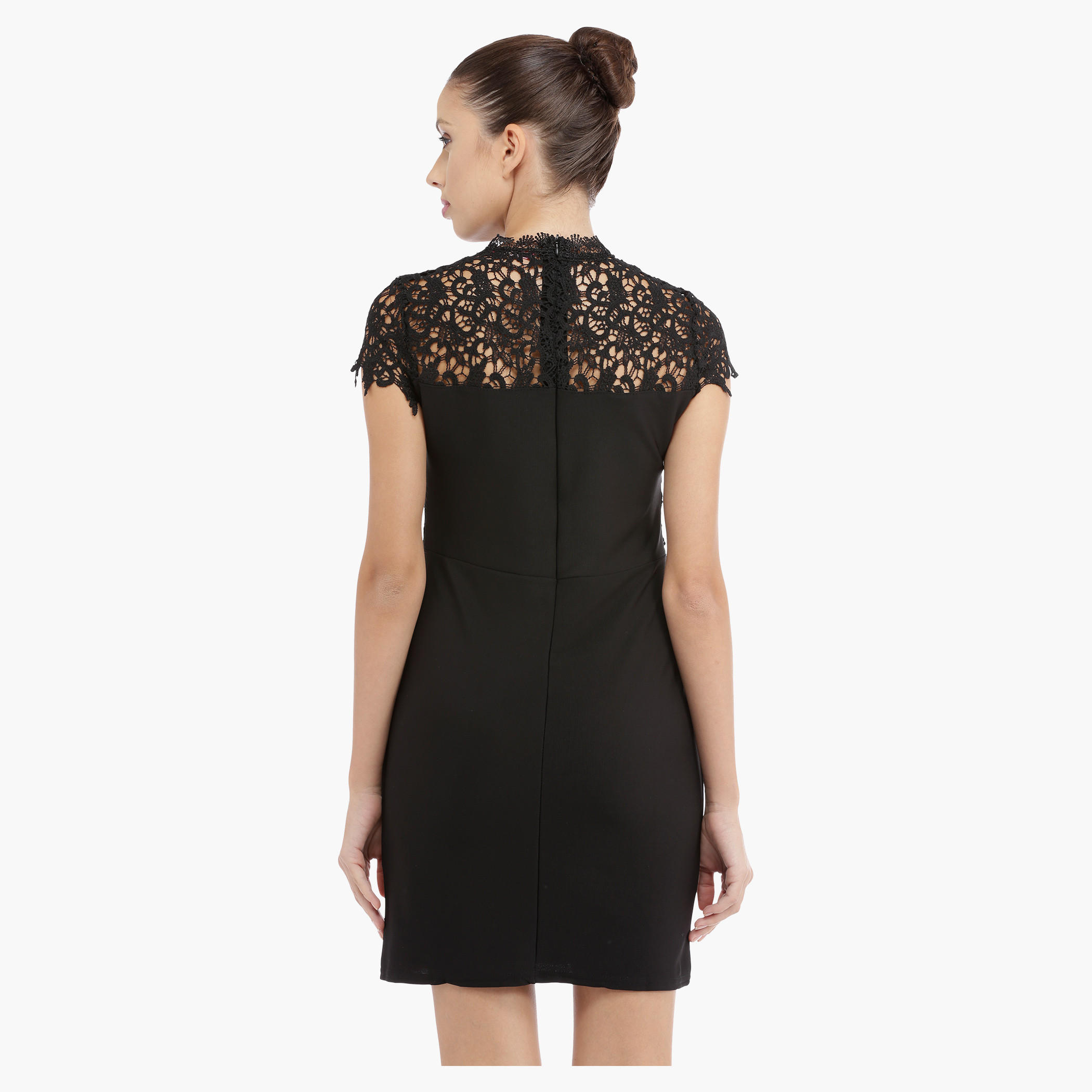 Lace Dress with Cap Sleeves-women-clothing-dresses-image-2