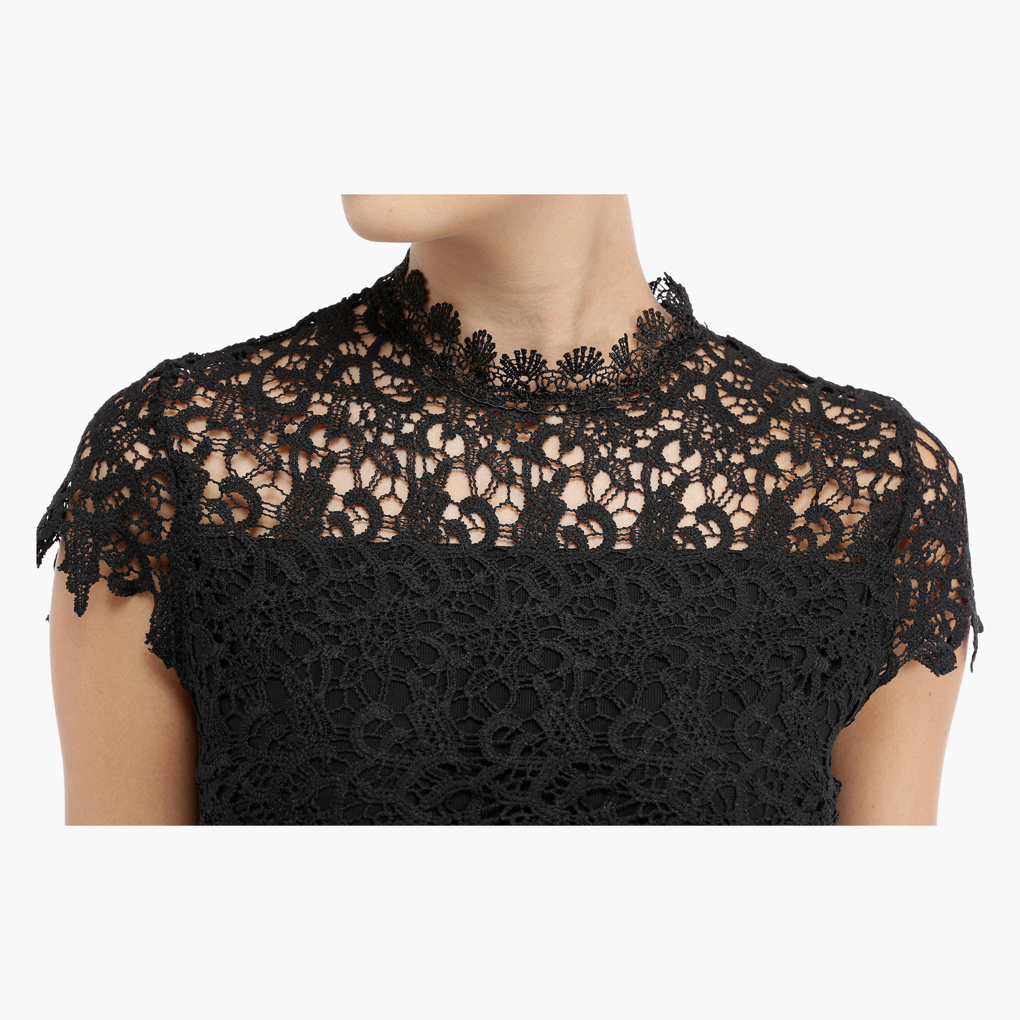 Lace Dress with Cap Sleeves-women-clothing-dresses-image-4
