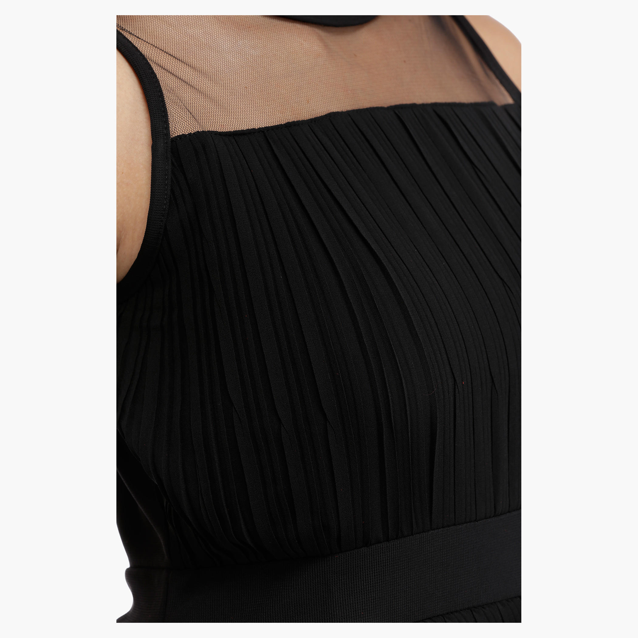 Sleeveless Dress with Mesh Panel-women-clothing-dresses-image-4