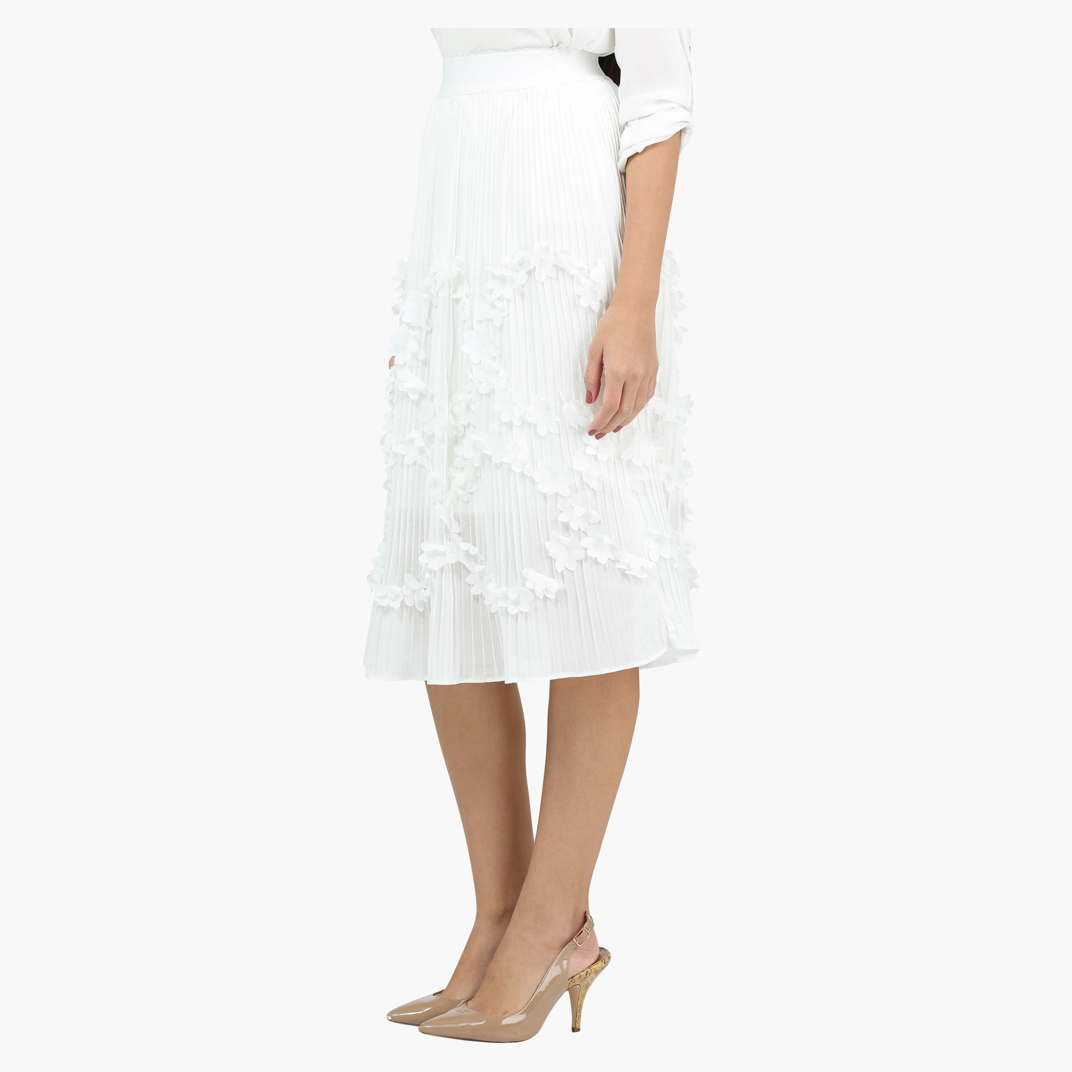 Pleated Skirt with Applique Detail-women-clothing-bottoms-skirts-image-3