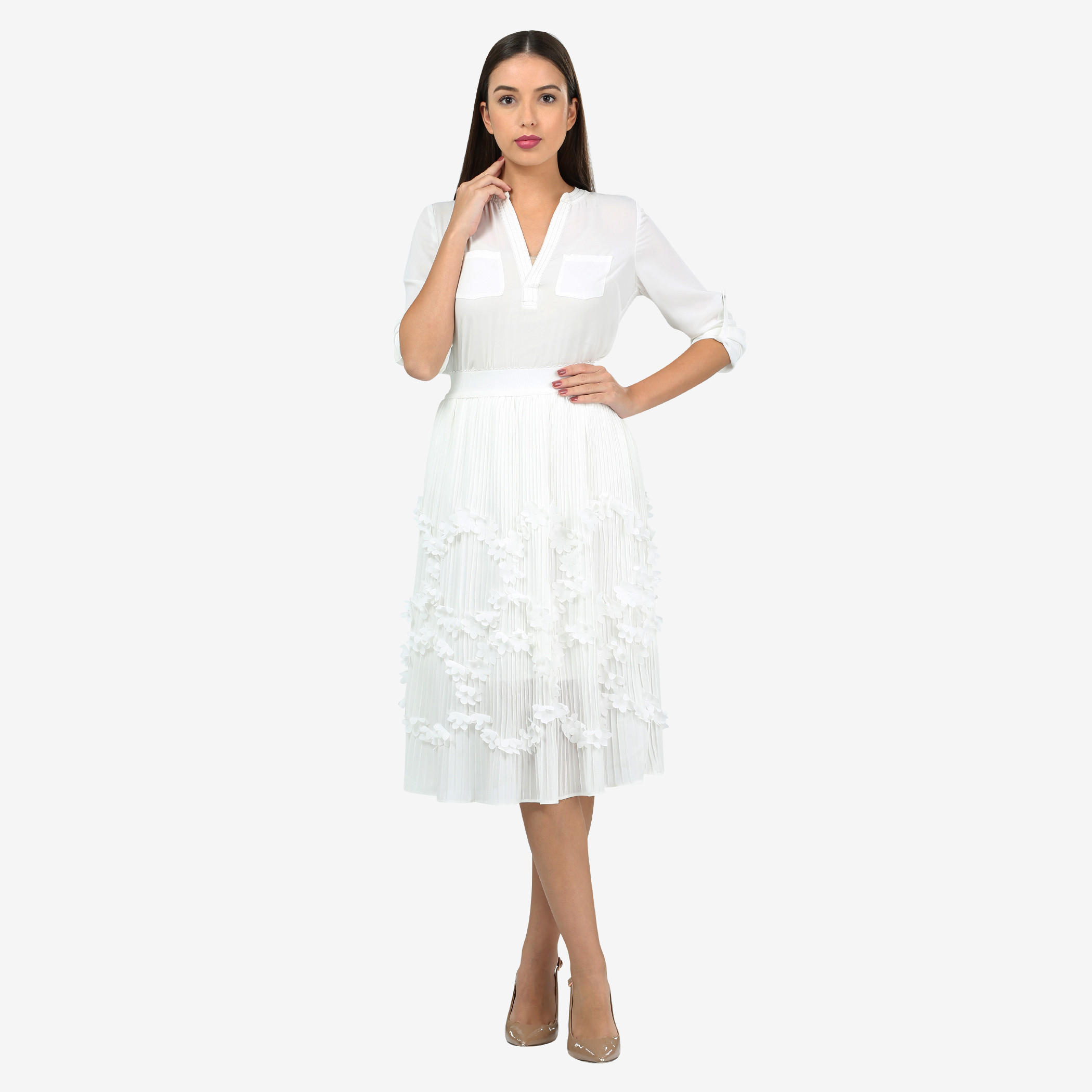 Pleated Skirt with Applique Detail-women-clothing-bottoms-skirts-image-5
