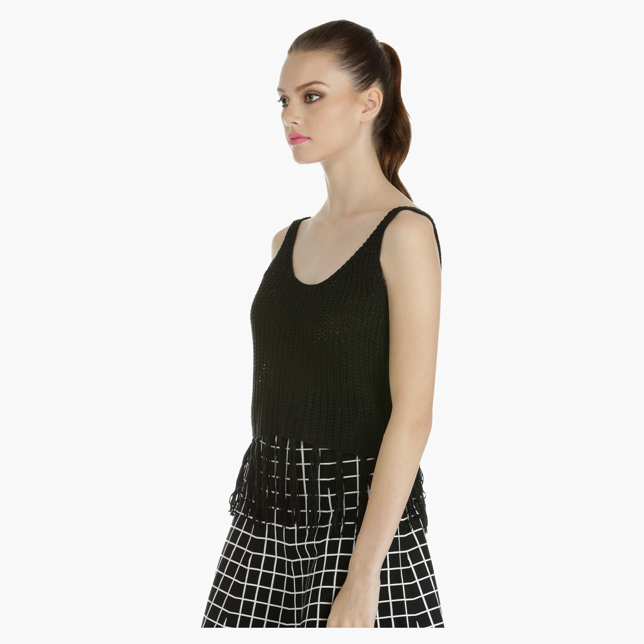 Lace Vest with Tassel Details-women-clothing-tshirts-image-3
