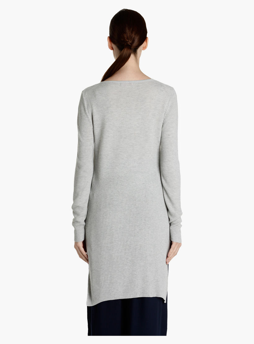 Ribbed Long Sweater with Side Slits-women-clothing-shirtsandblouses-blouses-image-2