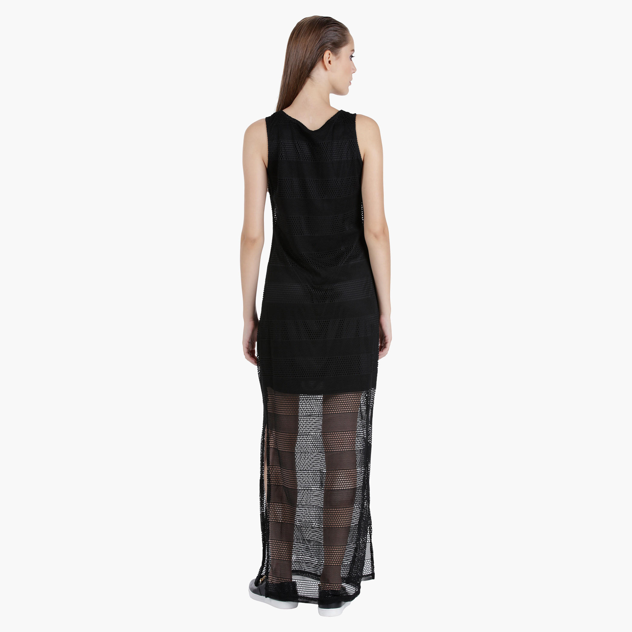 Mesh-detailed Maxi Dress in Regular Fit-women-clothing-dresses-image-2