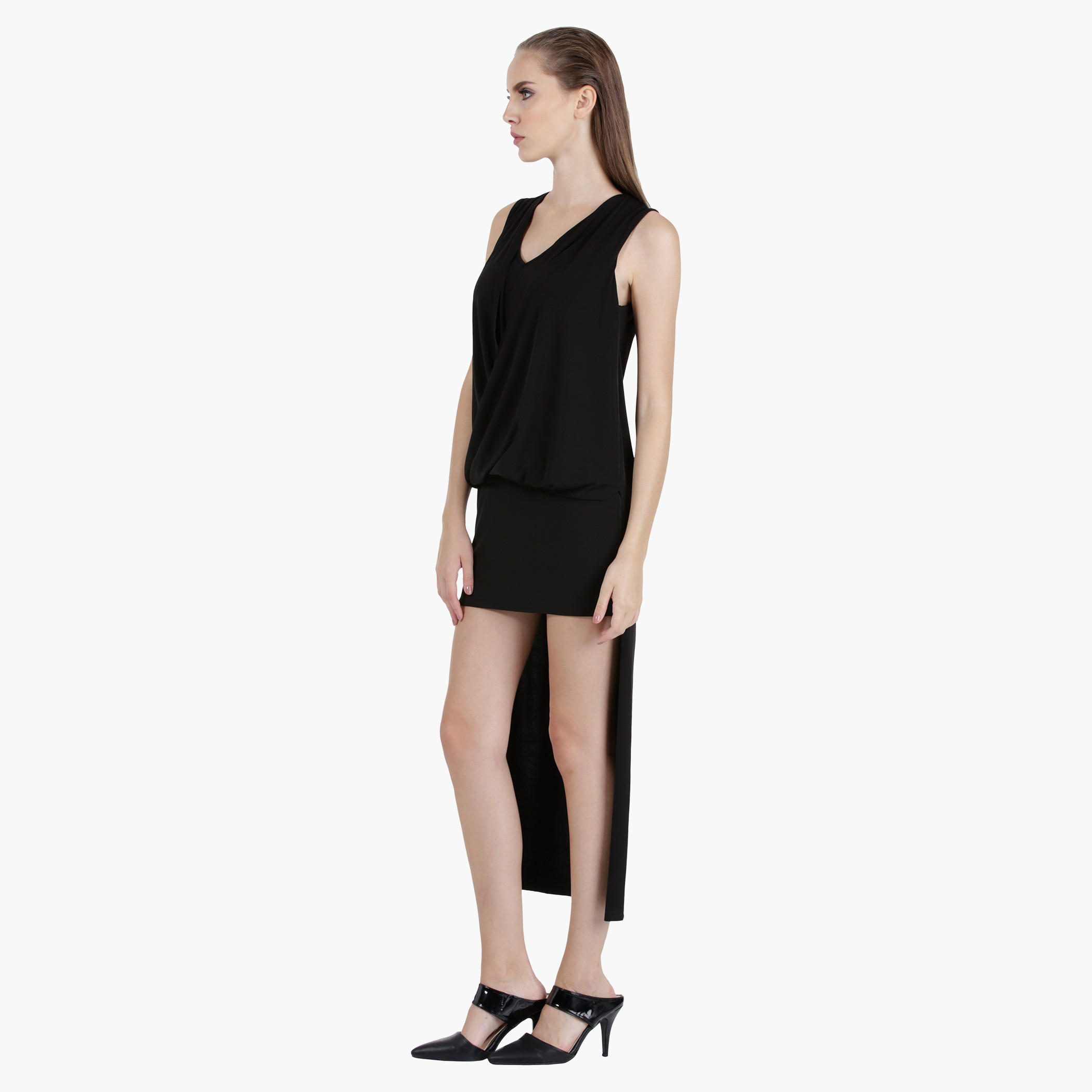 High-Low Wrap Bodycon Dress in Regular Fit-women-clothing-dresses-image-2
