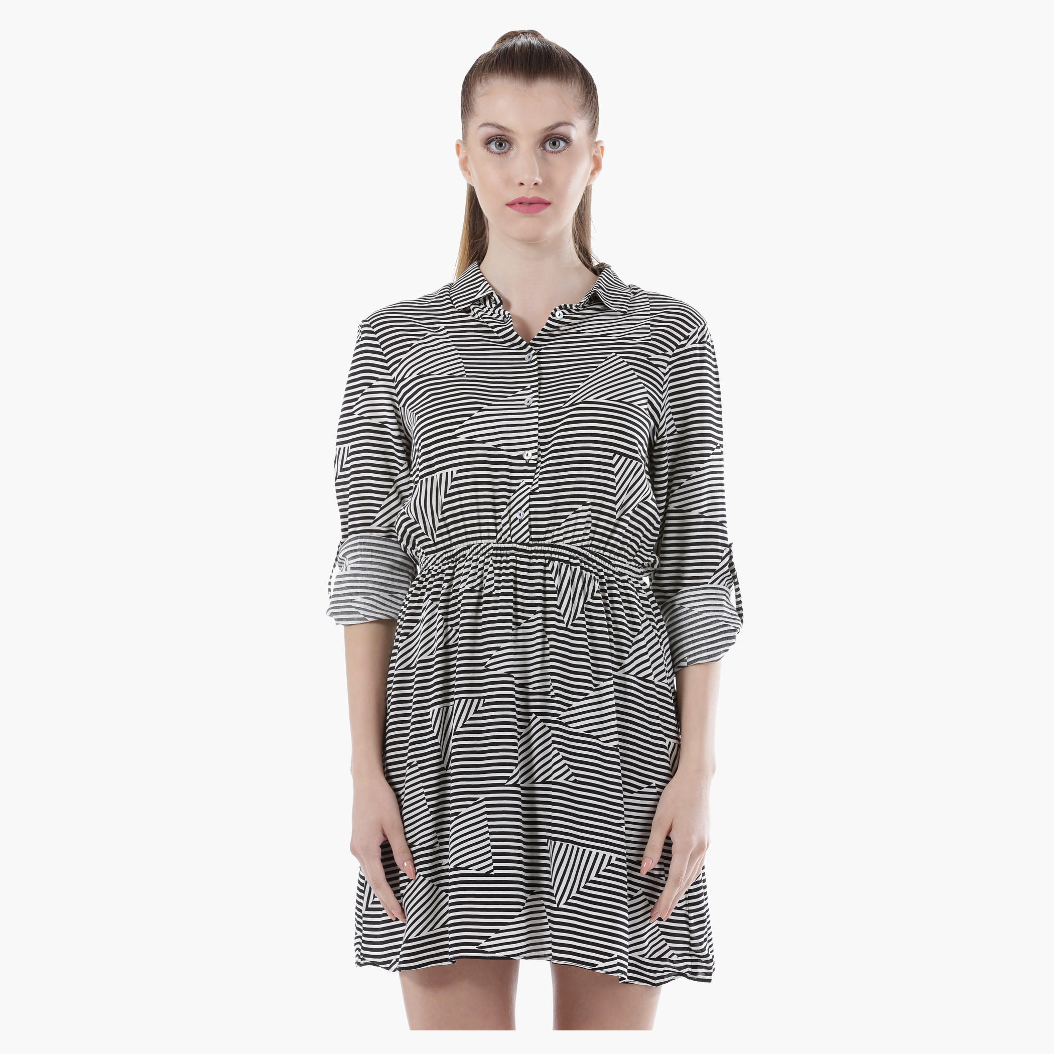 Striped Mini Dress in Regular Fit-women-clothing-dresses-image-1
