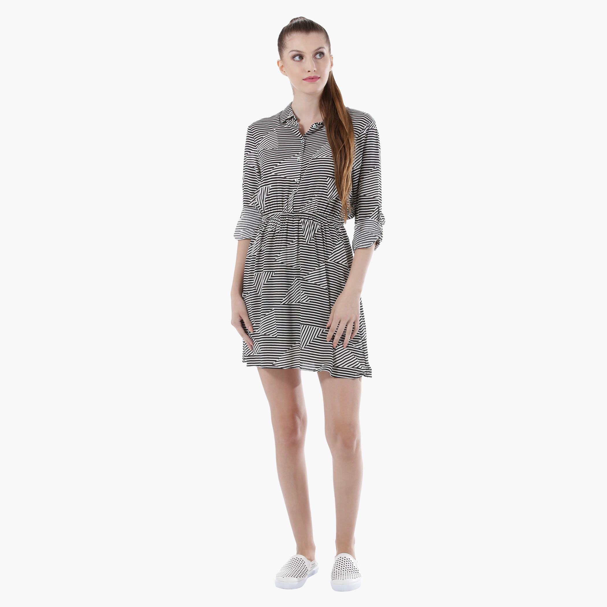 Striped Mini Dress in Regular Fit-women-clothing-dresses-image-5