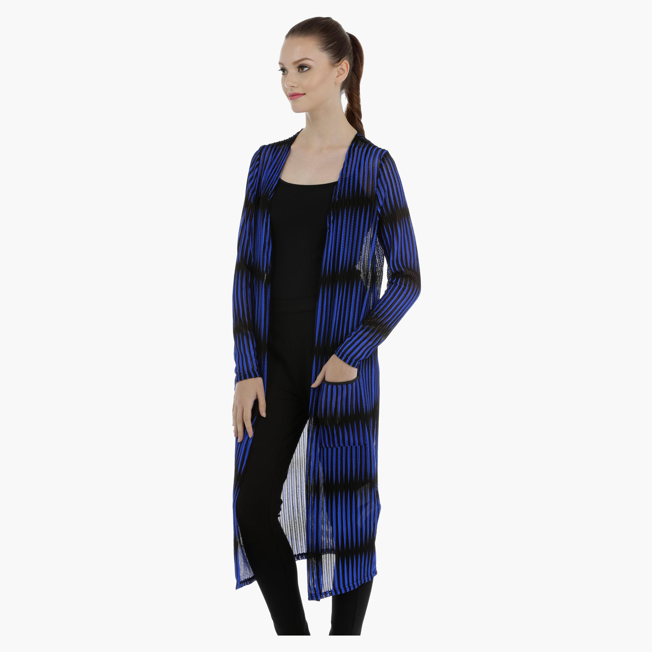 Striped Open Front Longline Shrug-women-clothing-shirtsandblouses-blouses-image-3
