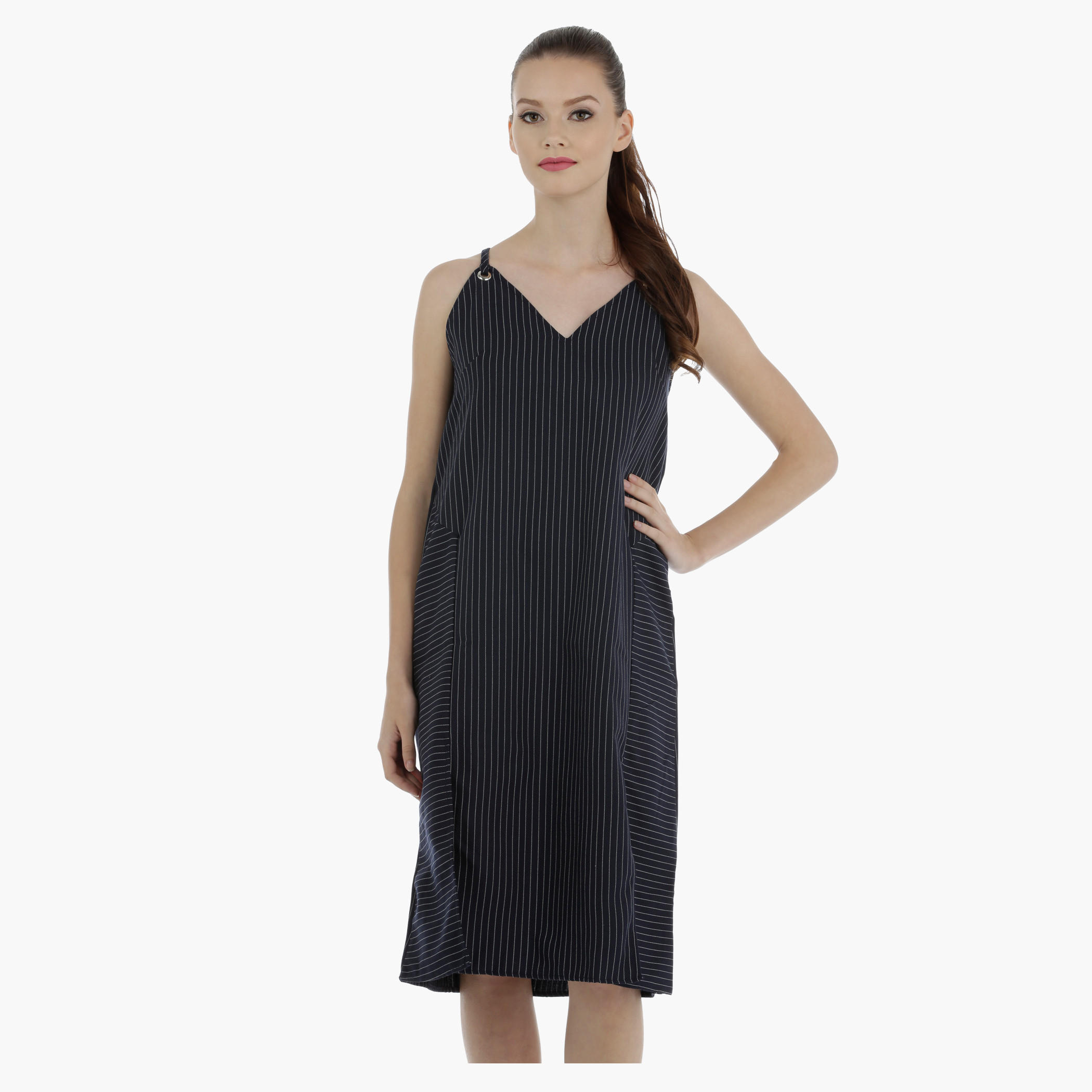 Pinstriped Shift Dress-women-clothing-dresses-image-1