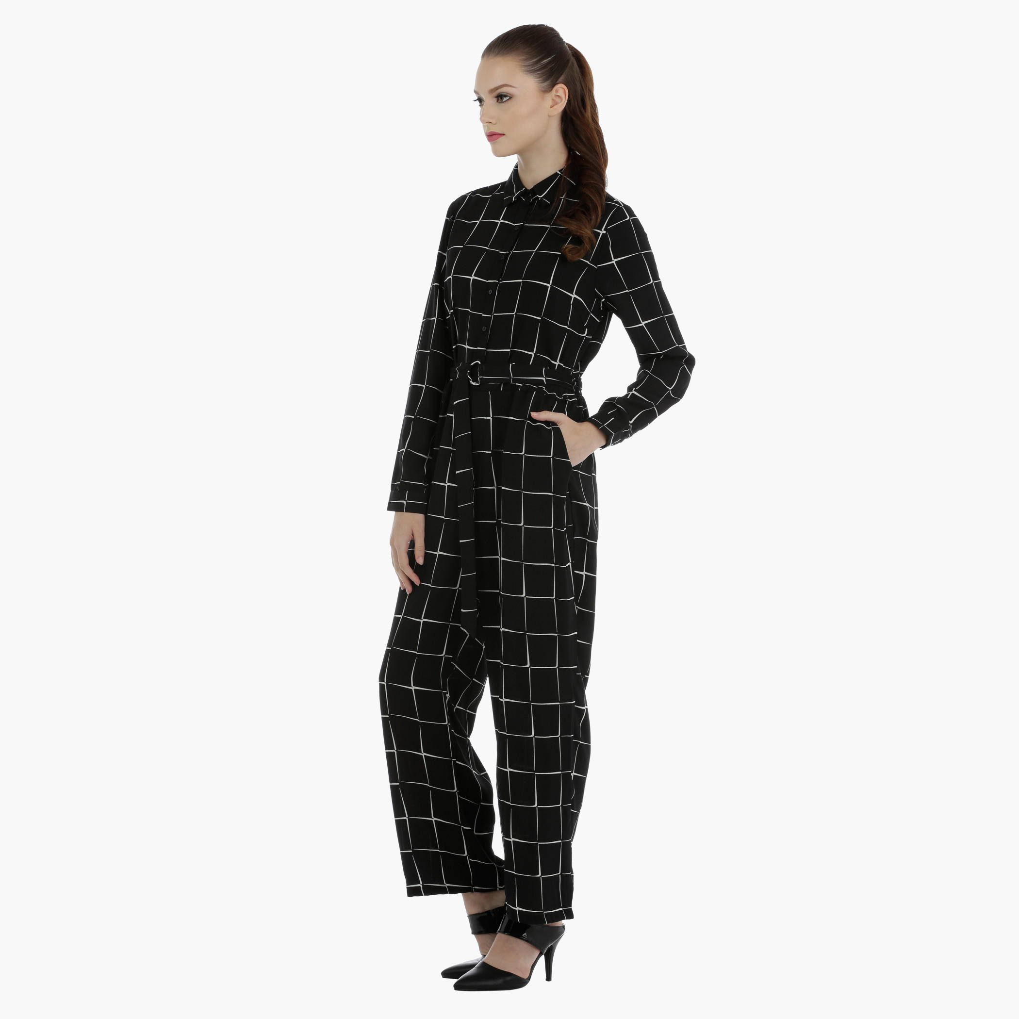 Full Length Chequered Jumpsuit-women-clothing-jumpsuits-image-2