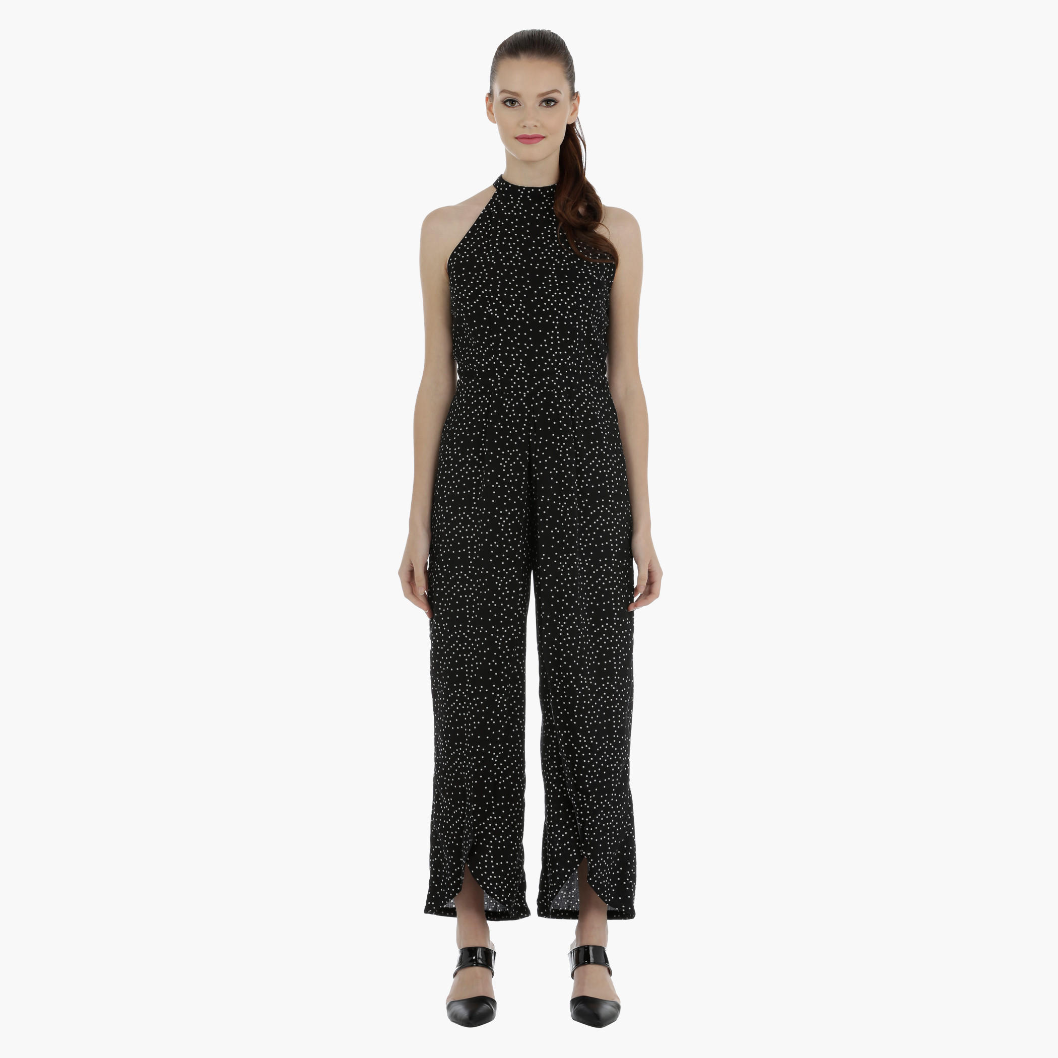 Polka Dots Halter Neck Jumpsuit-women-clothing-jumpsuits-image-4