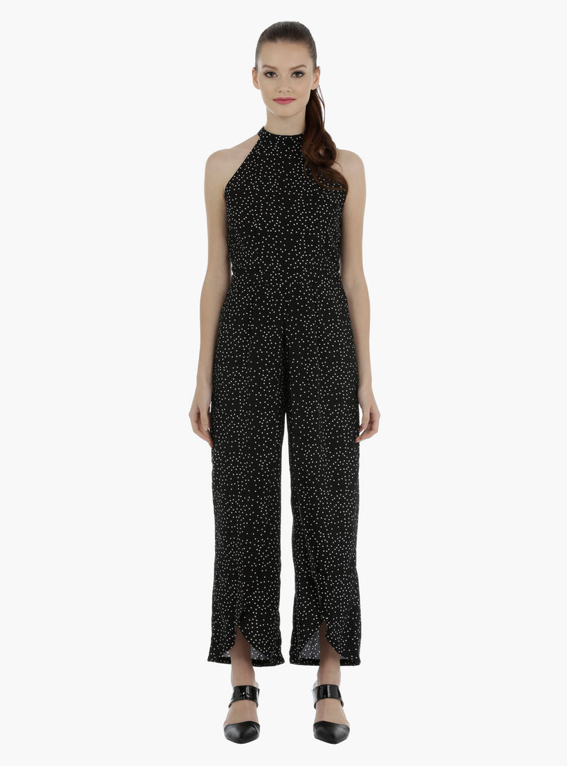 Polka Dots Halter Neck Jumpsuit-women-clothing-jumpsuits-image-4