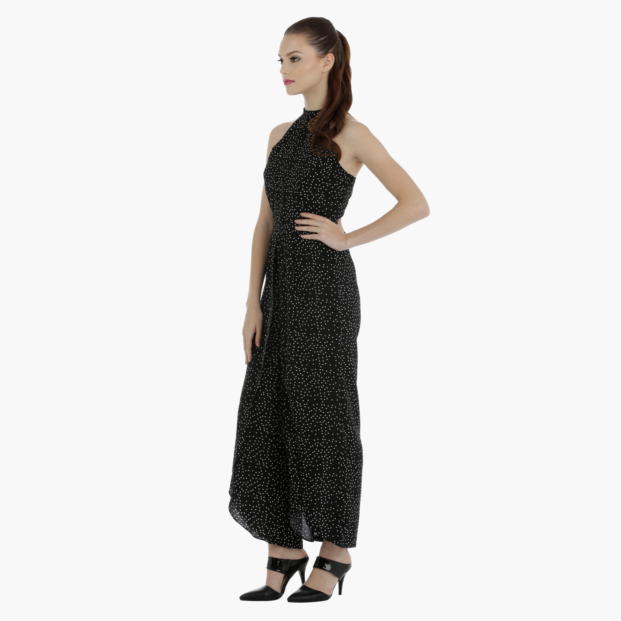 Polka Dots Halter Neck Jumpsuit-women-clothing-jumpsuits-image-2