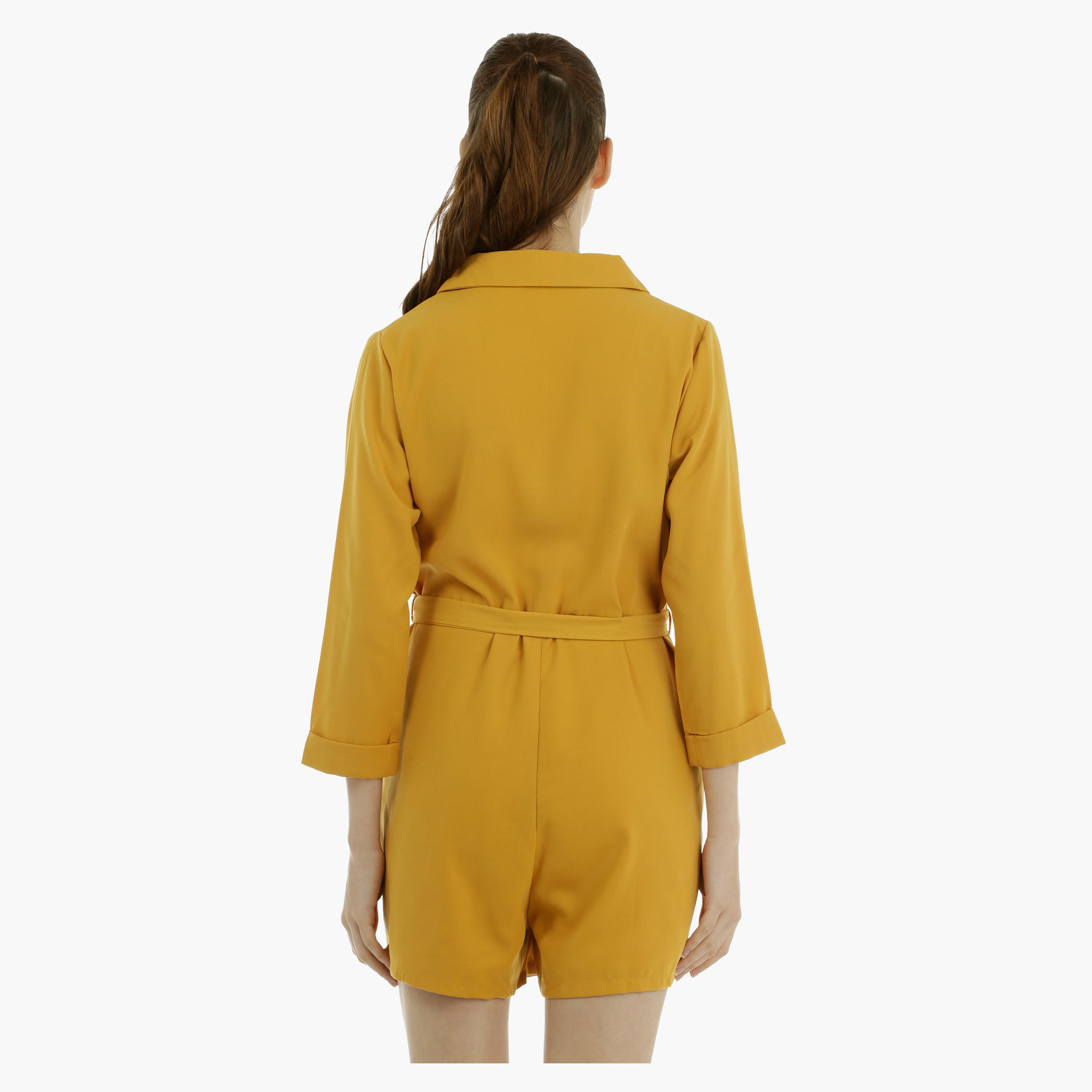 Solid Colour Playsuit with Belt-women-clothing-jumpsuits-image-2