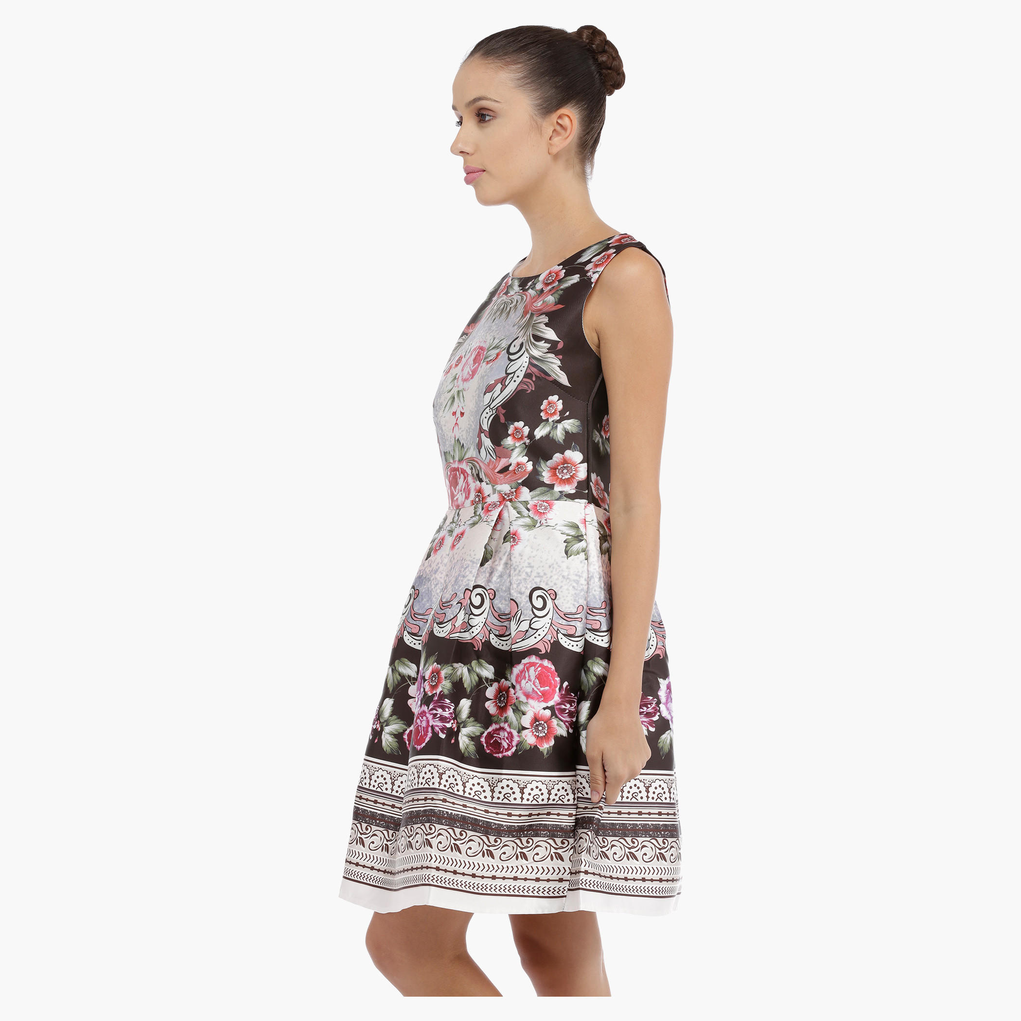 Floral Print Skater Dress-women-clothing-dresses-image-3