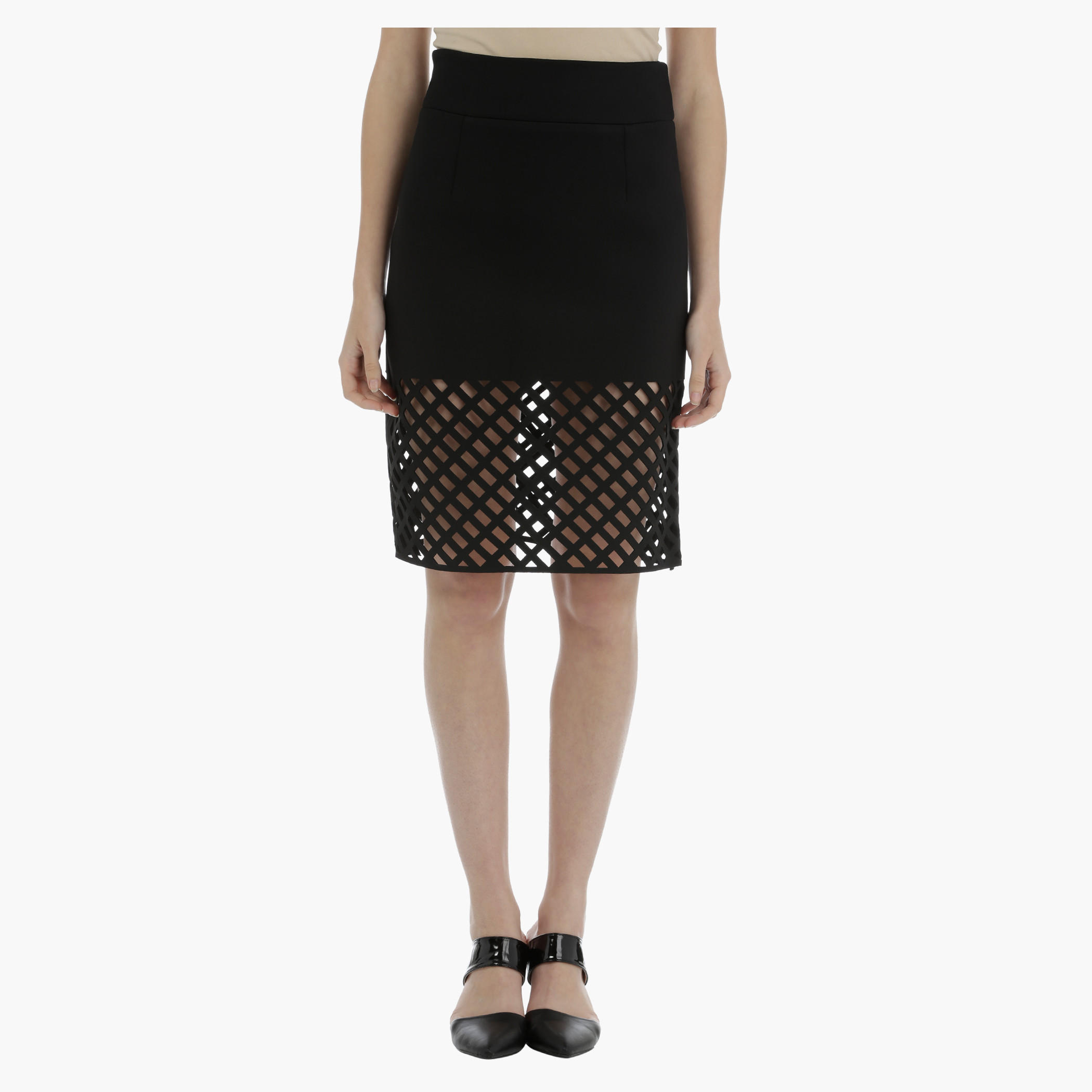 Mesh Skirt with elasticised Waistband-women-clothing-bottoms-skirts-image-1