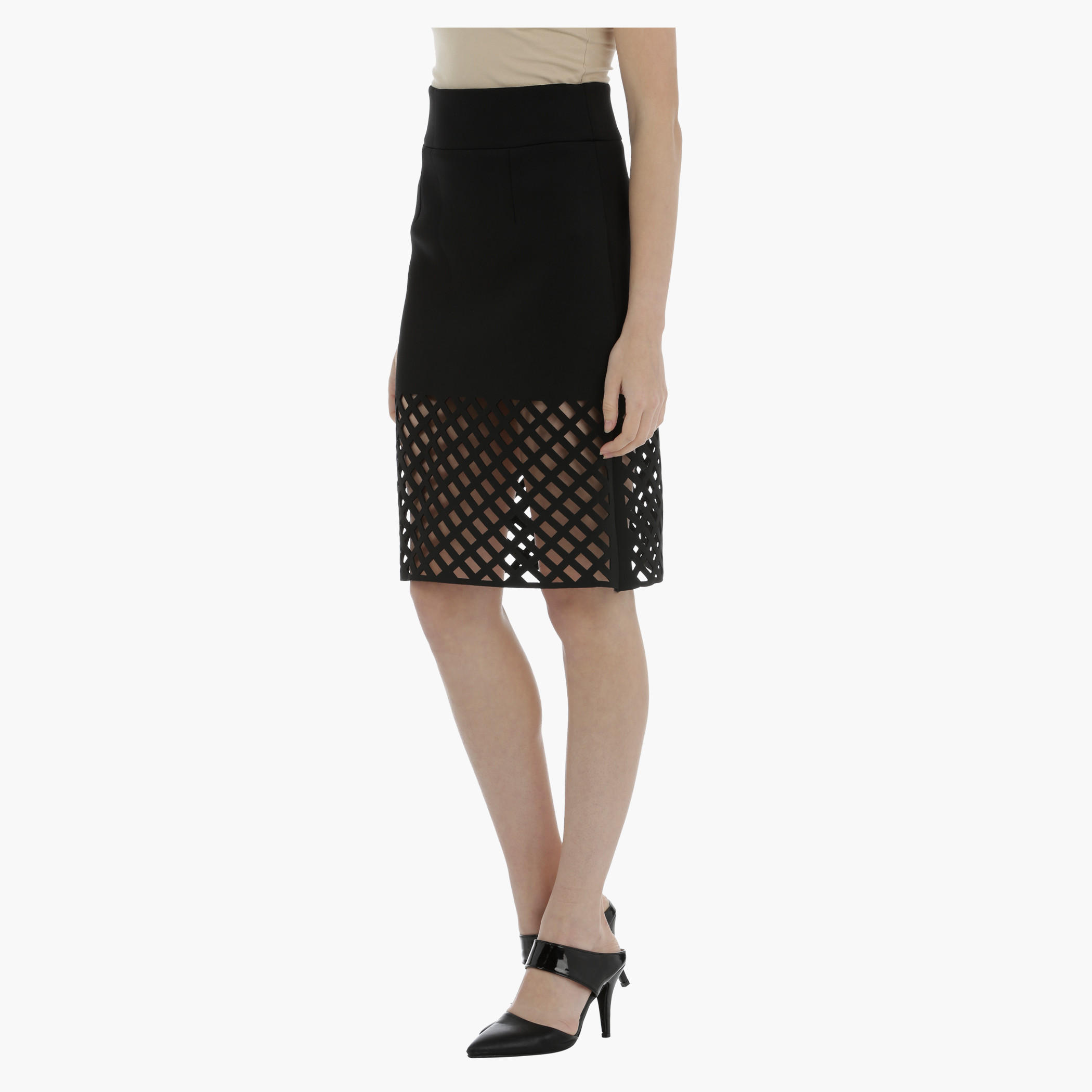 Mesh Skirt with elasticised Waistband-women-clothing-bottoms-skirts-image-3