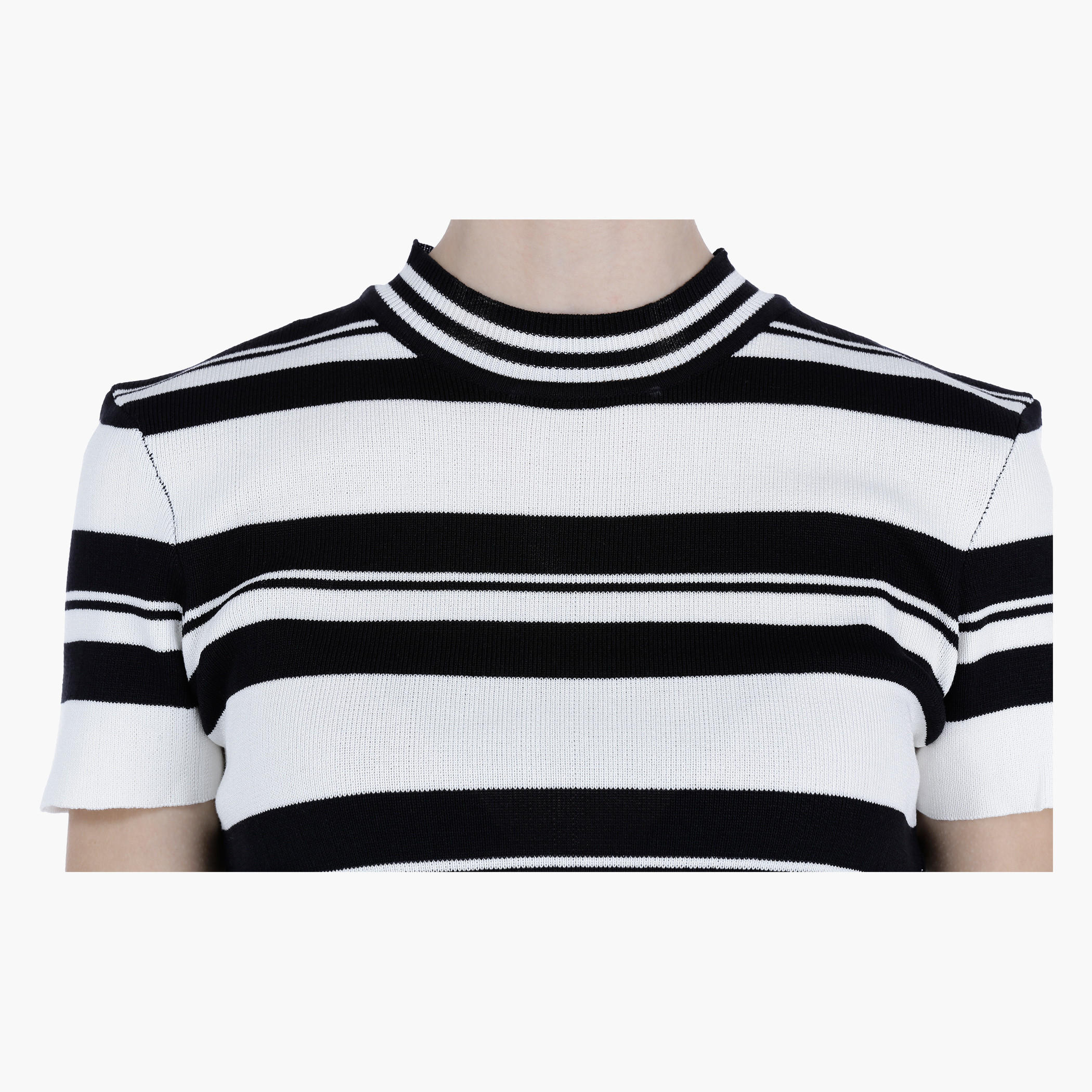 Striped Crop T-shirt with Short Sleeves-women-clothing-tshirts-image-9