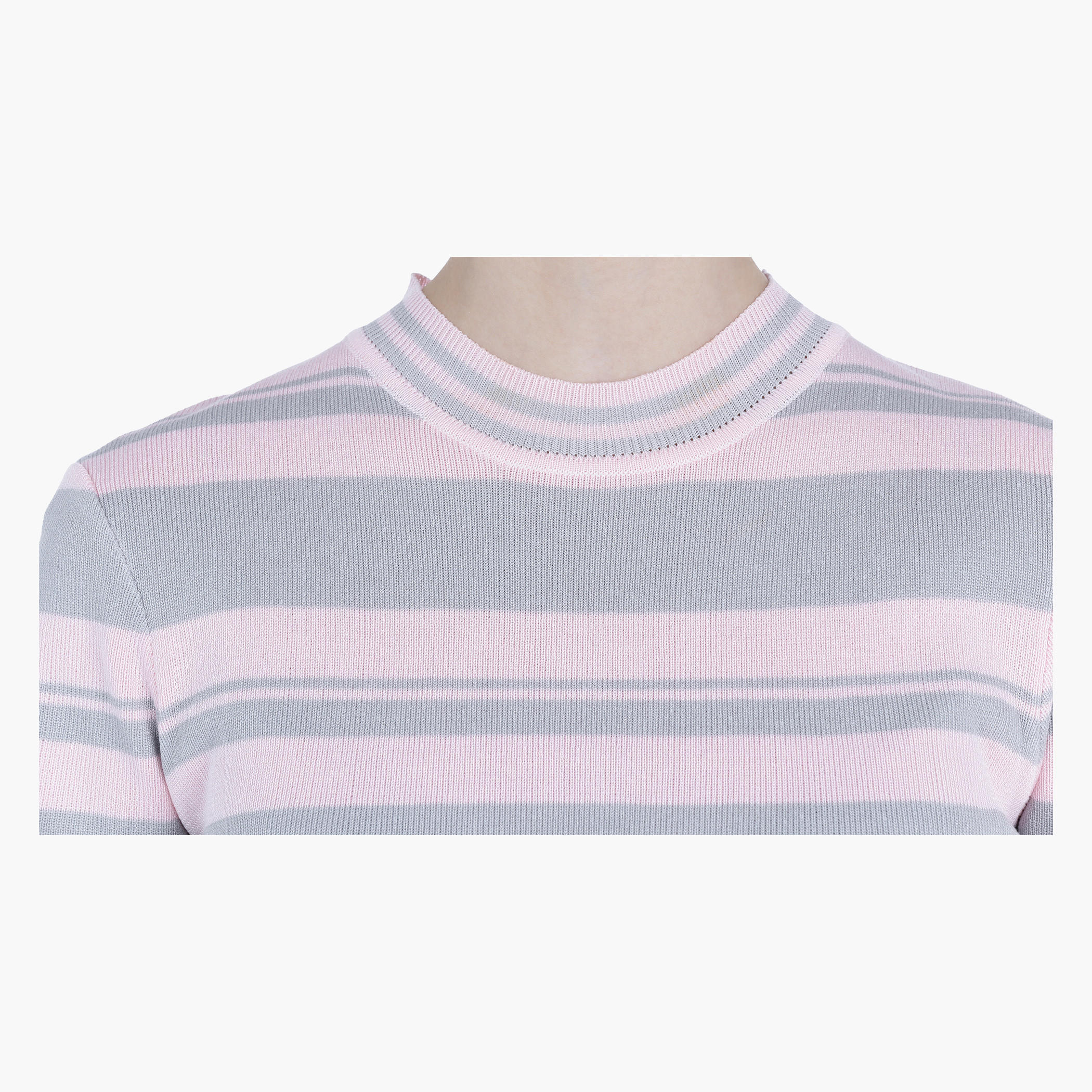 Striped Crop T-shirt with Short Sleeves-women-clothing-tshirts-image-14
