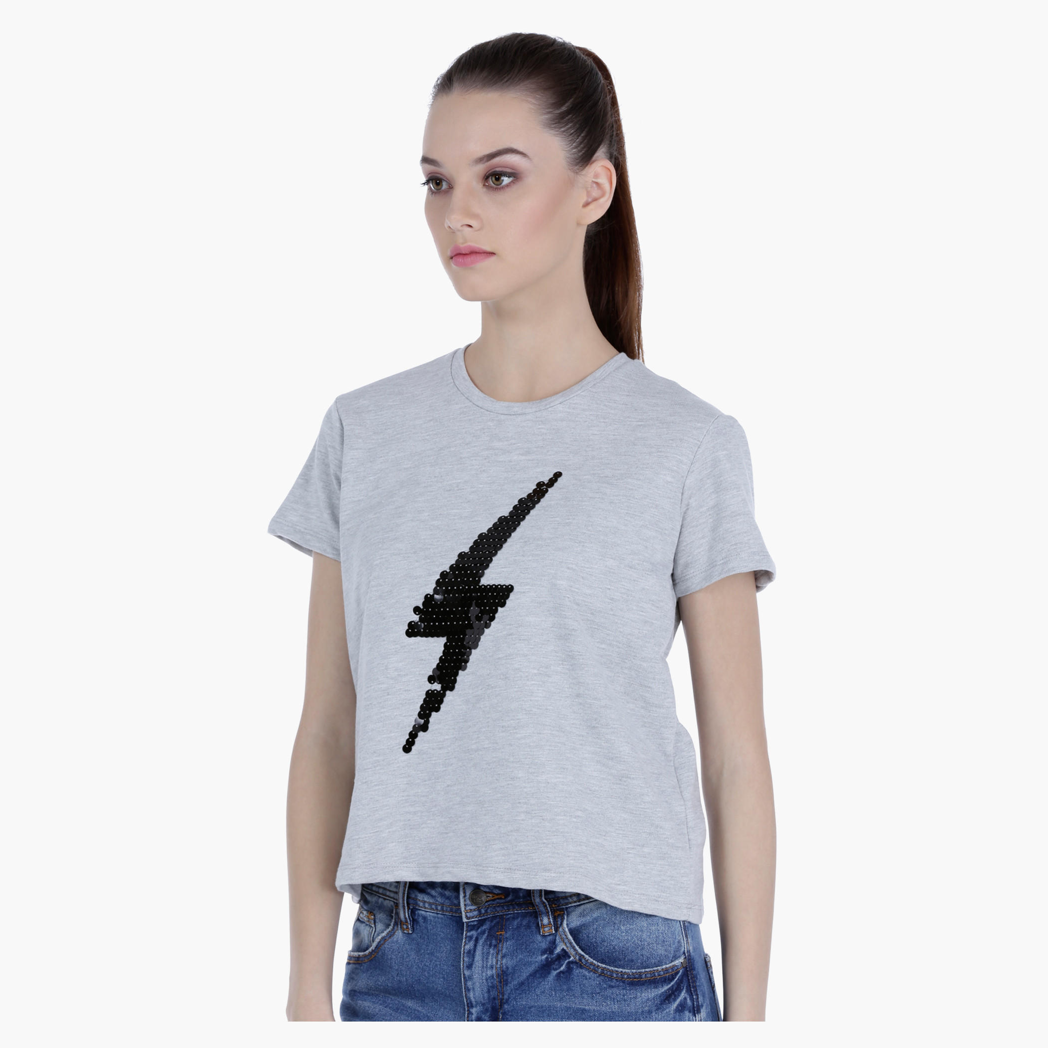 Sequined Top in Regular Fit-women-clothing-tshirts-image-3
