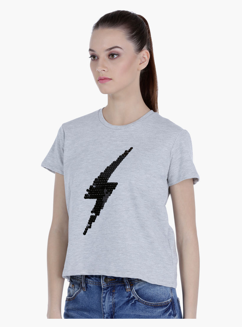 Sequined Top in Regular Fit-women-clothing-tshirts-image-3